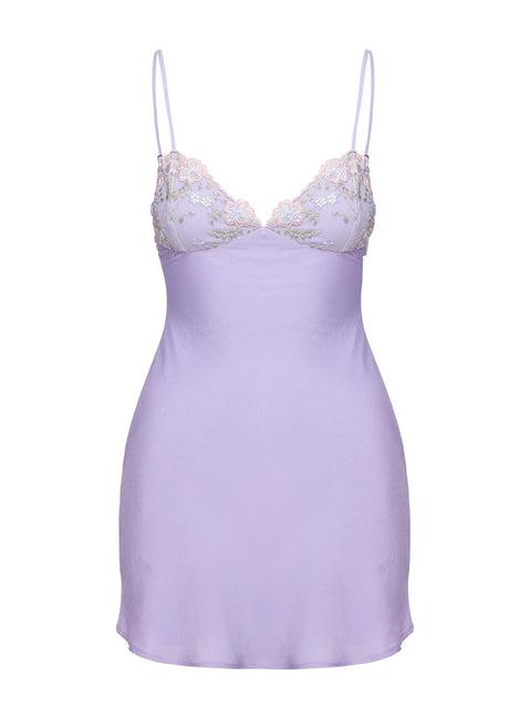 Hintz Satin Mini Dress Lilac Product Image
