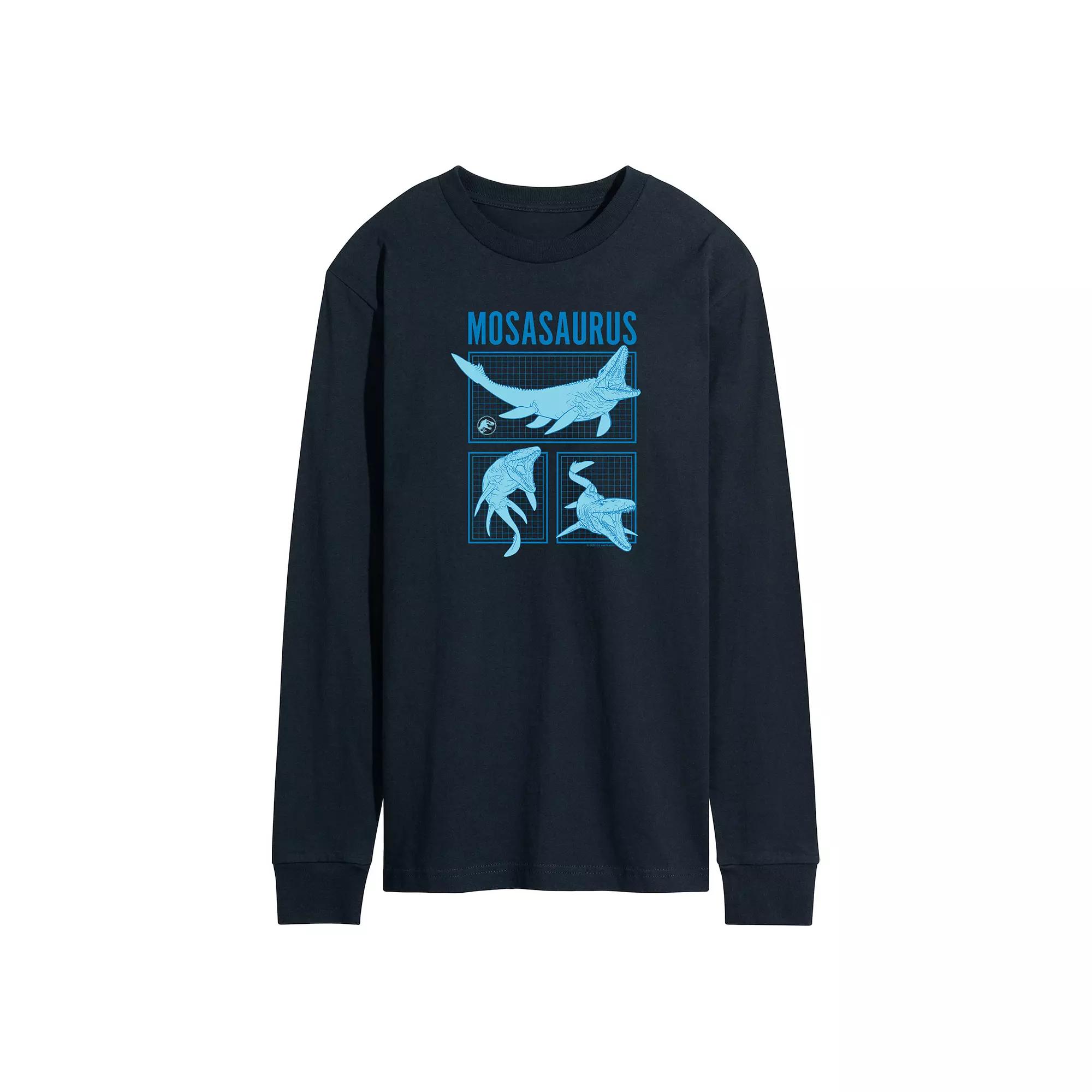 Men's Jurassic World Mosasaurus Grid Long Sleeve,  Product Image