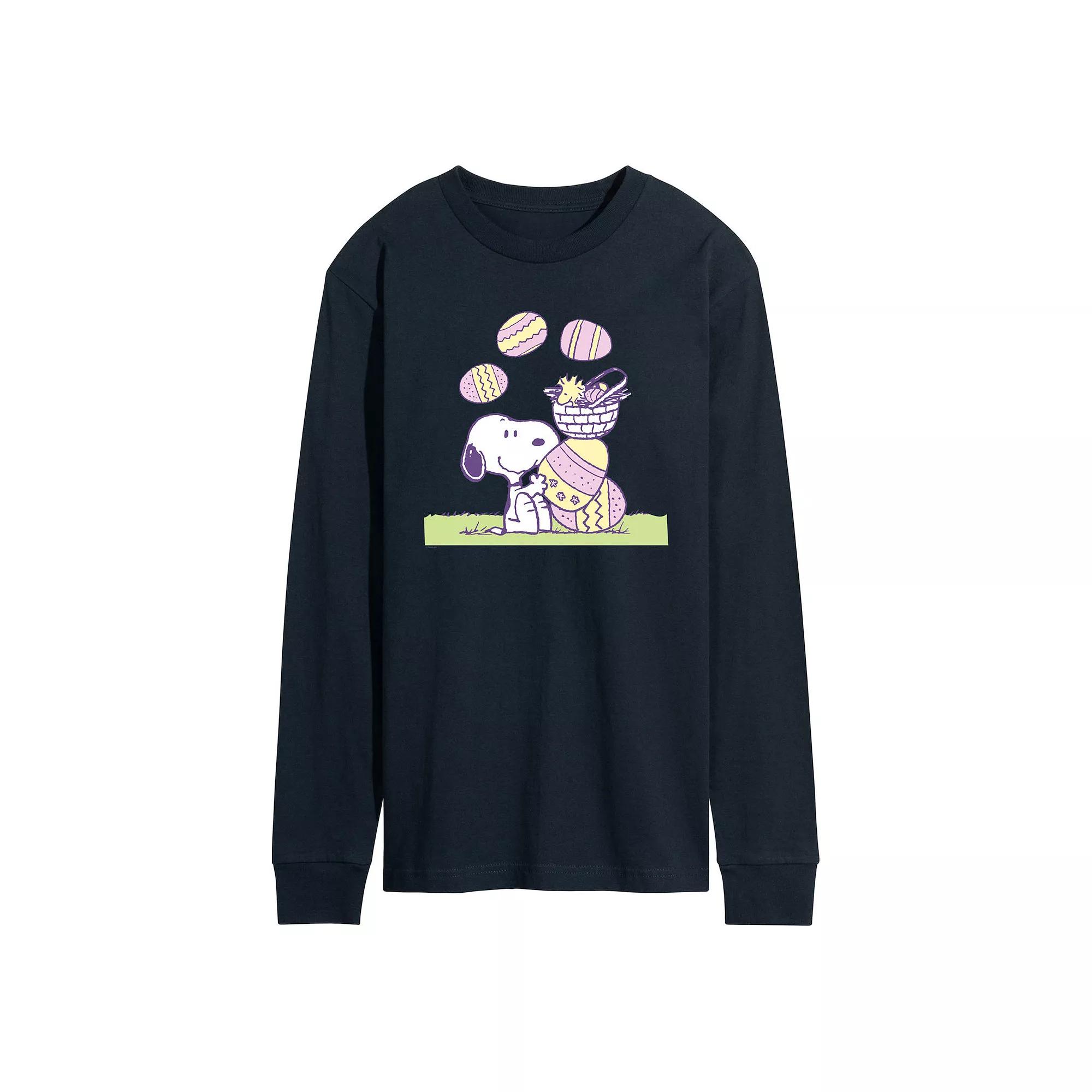 Men's Peanuts Easter Comic Long Sleeve Graphic Tee,  Product Image