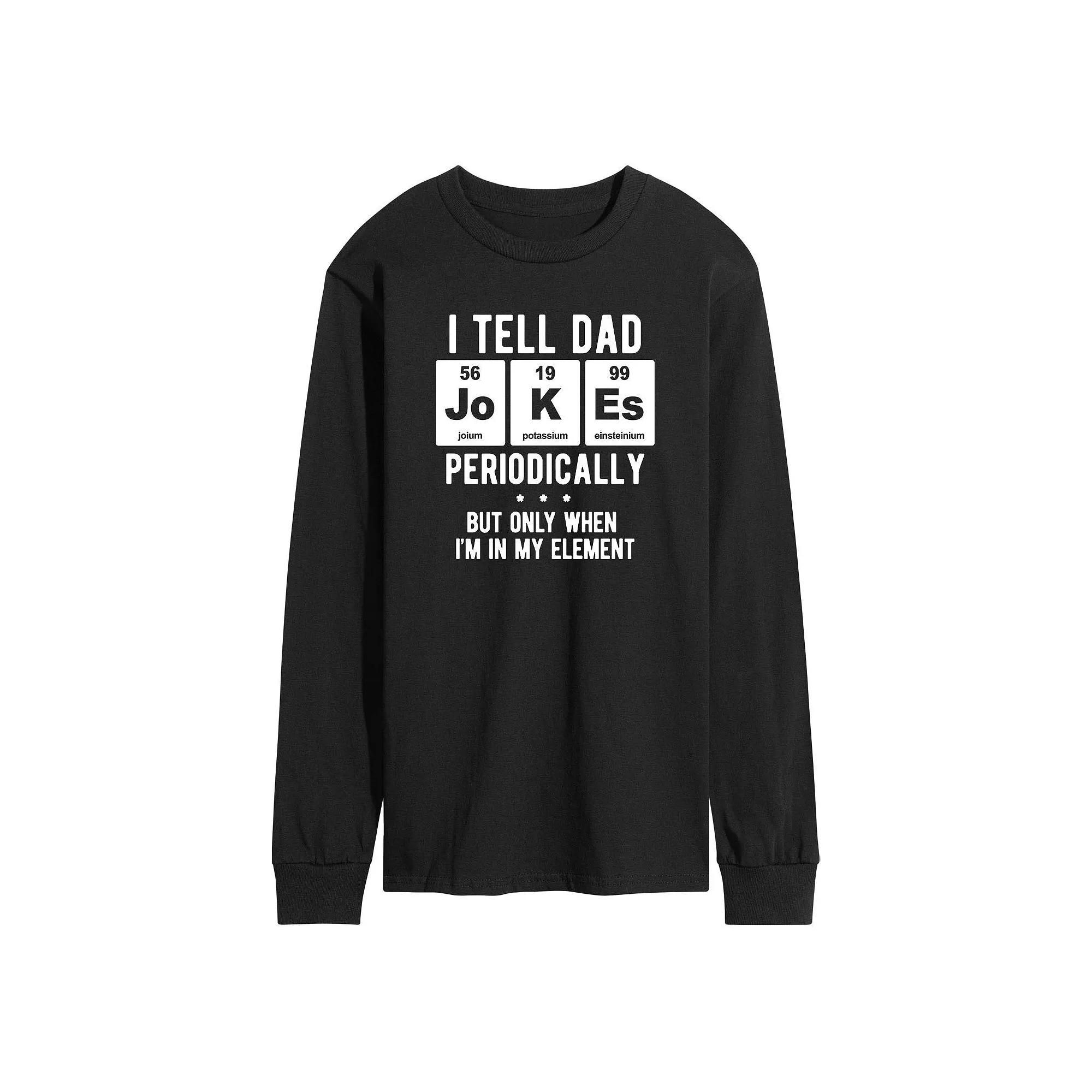 Men's Dad Jokes Periodically Long Sleeve Graphic Tee,  Product Image