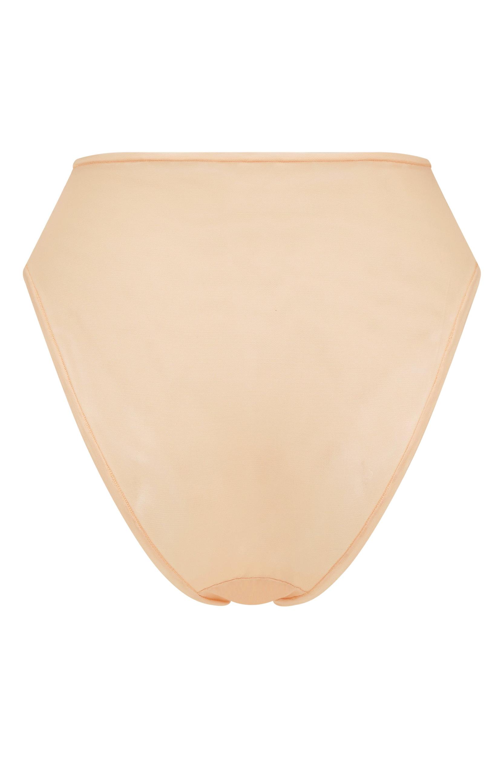 Soft Mesh High Waisted Knicker in Beige Product Image