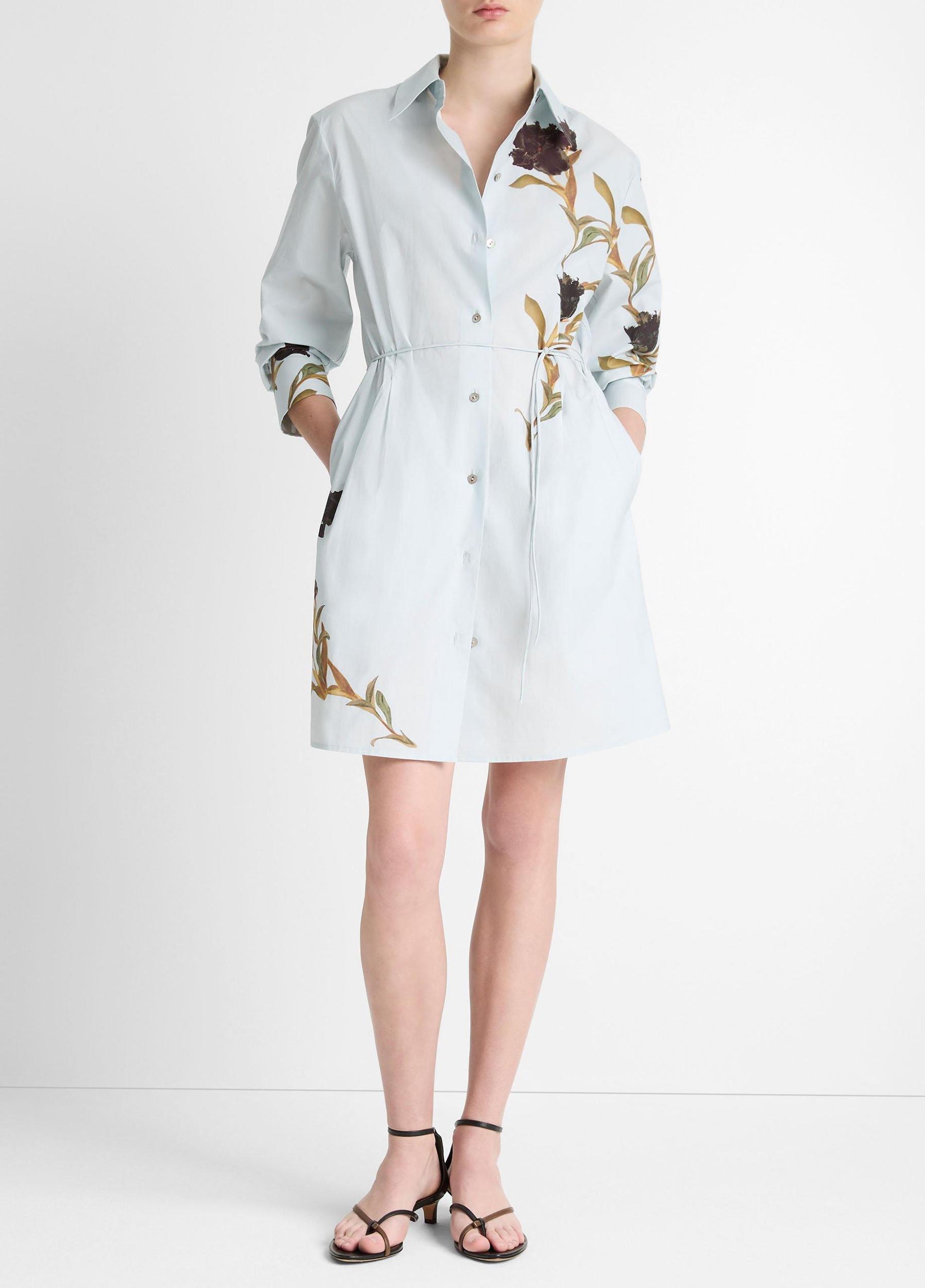 Placed Iris Cotton Shirt Dress Product Image