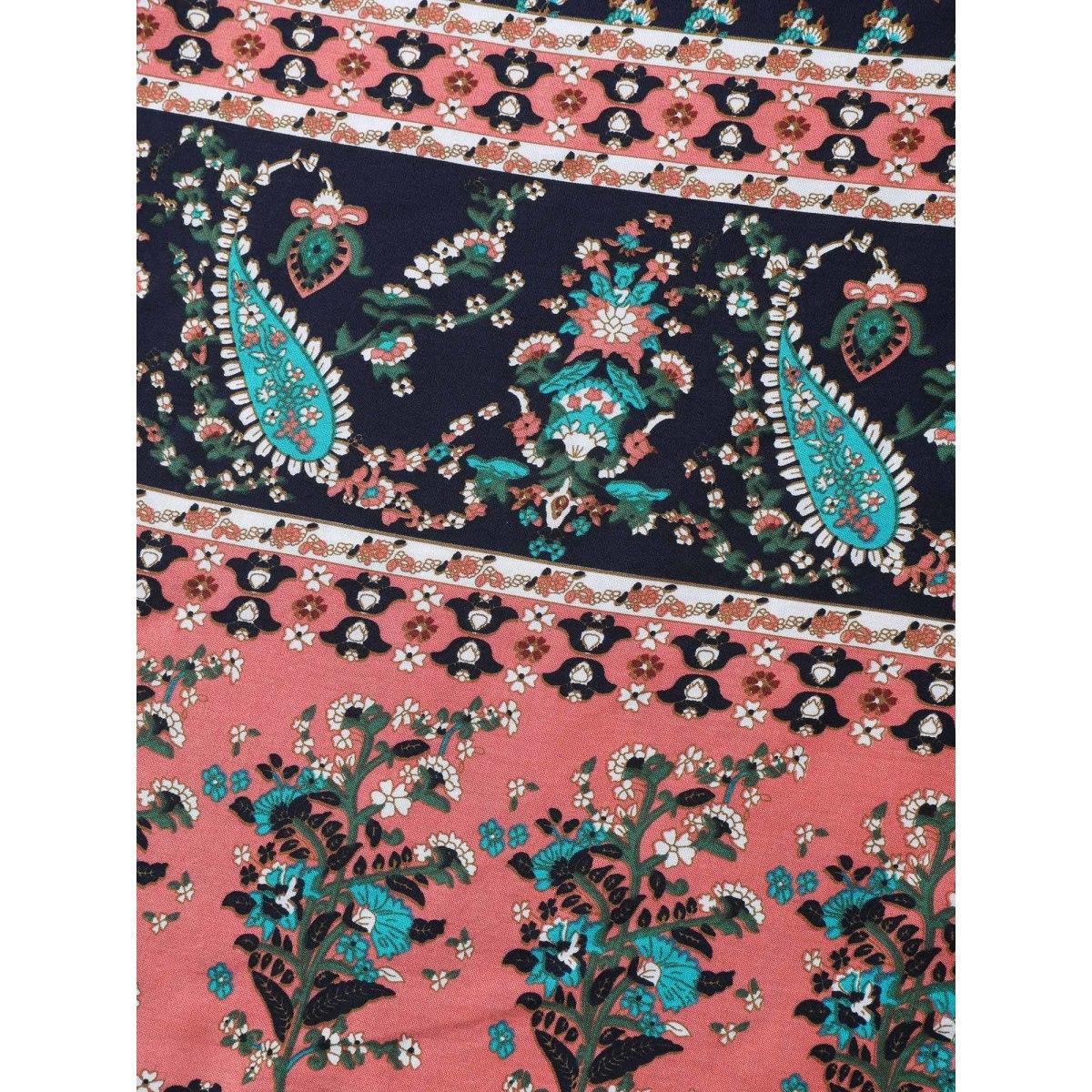 Plus Size Indigo Boho Contrast Cami Wide-Leg Jumpsuit Women Sleeveless Non Casual Loose Jumpsuits BloomChic 10/M Product Image