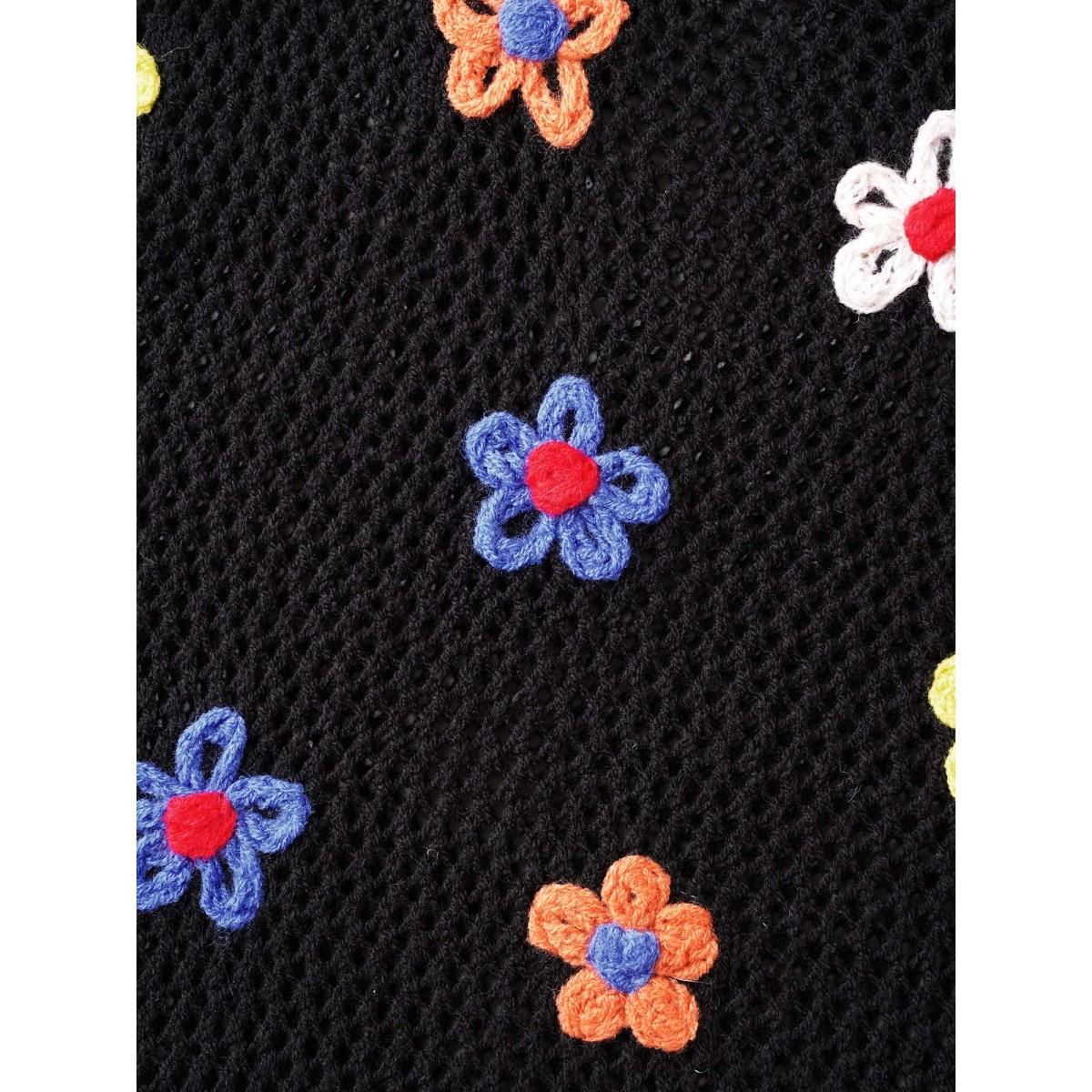 Plus Size Crochet Flower Cut-Out Swim Cover-Up Women's Swimwear Black Beach Loose Crochet Curve Swim Cover Ups BloomChic 10/M Product Image