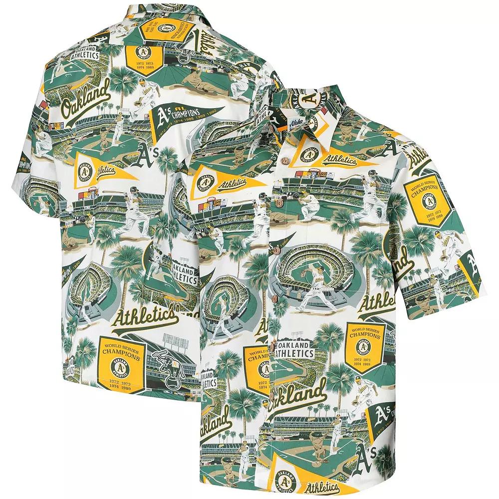 Men's Reyn Spooner Green Oakland Athletics Scenic Button-Up Shirt, Size: Medium Product Image
