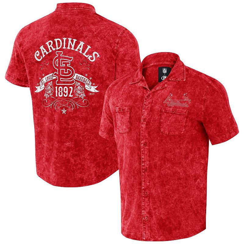 Men's Darius Rucker Collection by Fanatics Red St. Louis Cardinals Denim Team Color Button-Up Shirt,  Product Image
