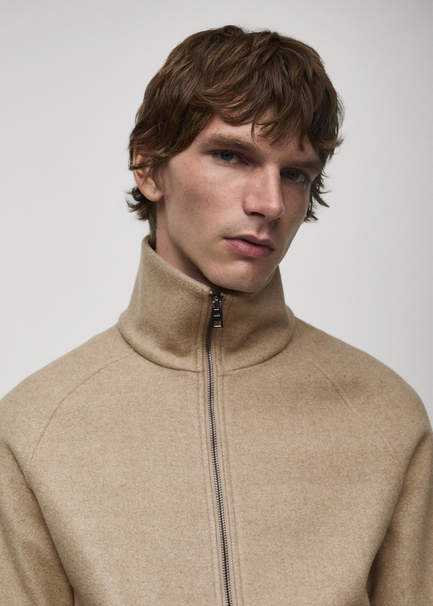 Regular-fit jacket with zip - Men | MANGO USA Product Image