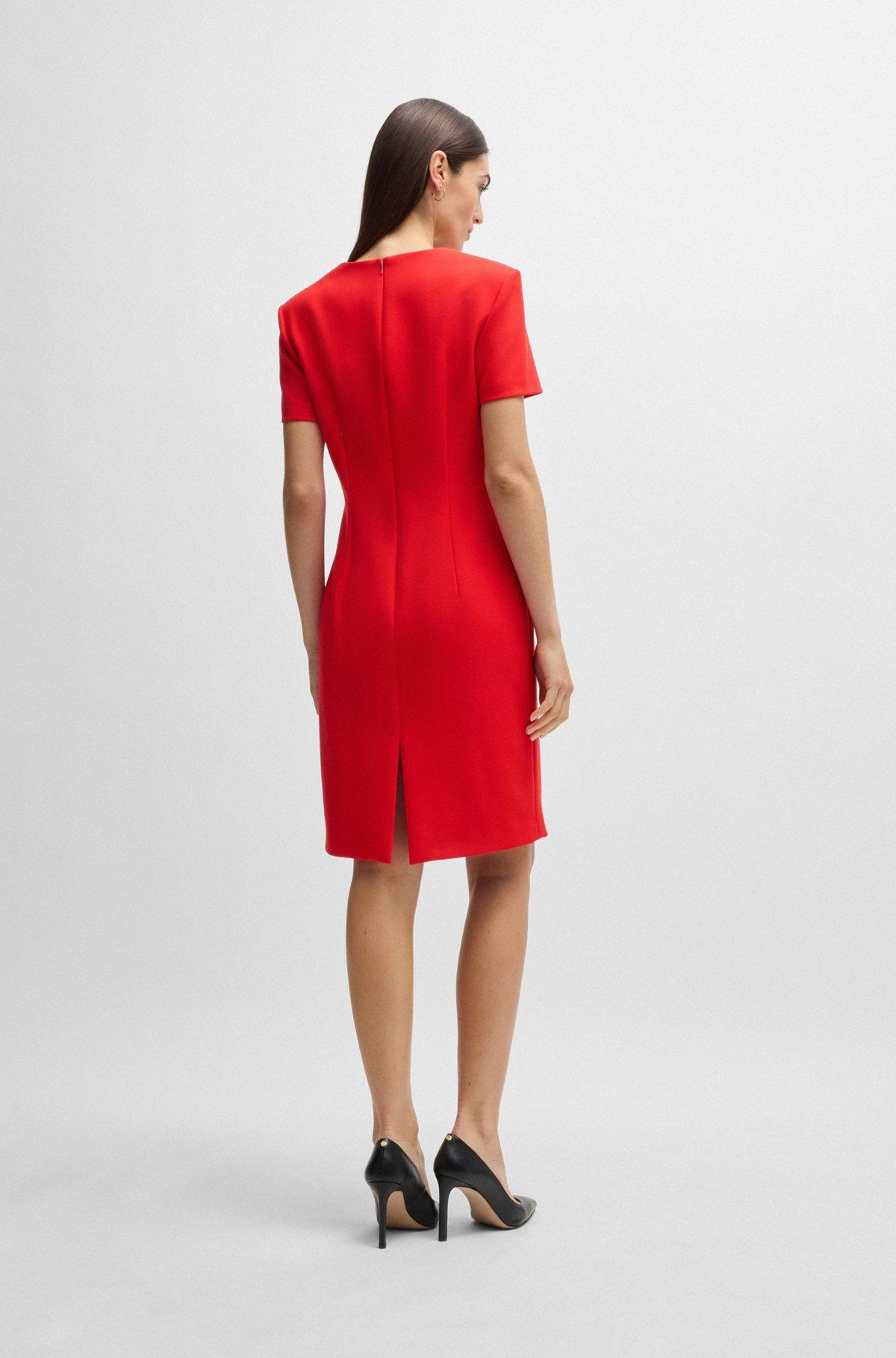Square-neck slim-fit dress in stretch material Product Image