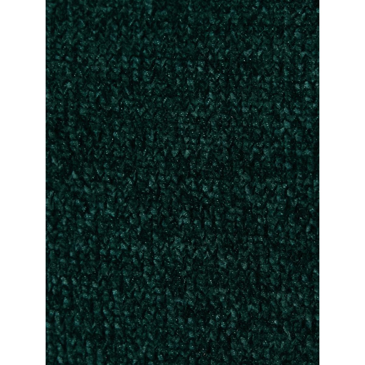 Plus Size Solid Chenille Knit Lantern Sleeve V Neck Knit Top DarkGreen Women Elegant Long Sleeve V-neck Dailywear Pullovers BloomChic 30/6X Product Image