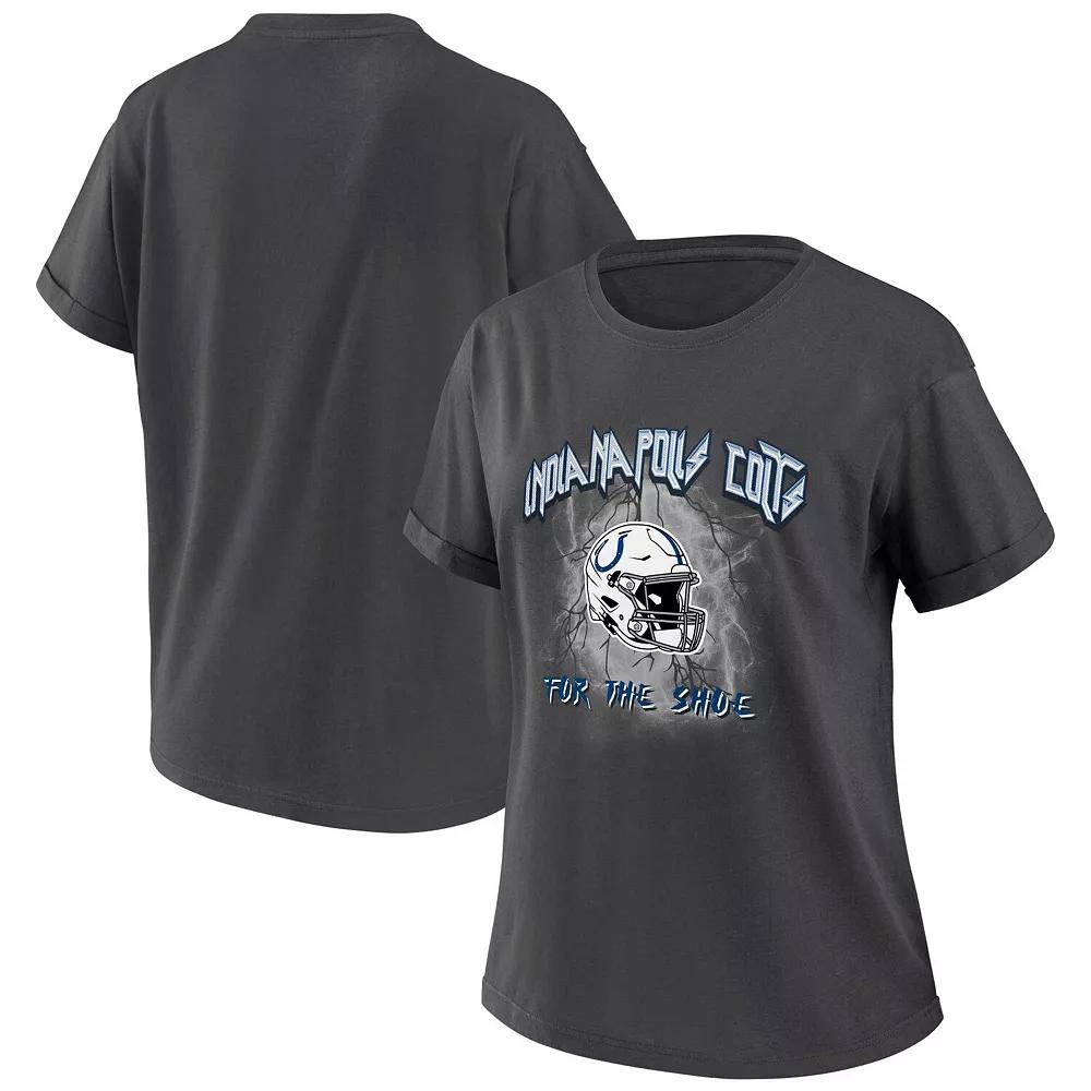 Women's WEAR by Erin Andrews Charcoal Indianapolis Colts Boyfriend T-Shirt,  Product Image