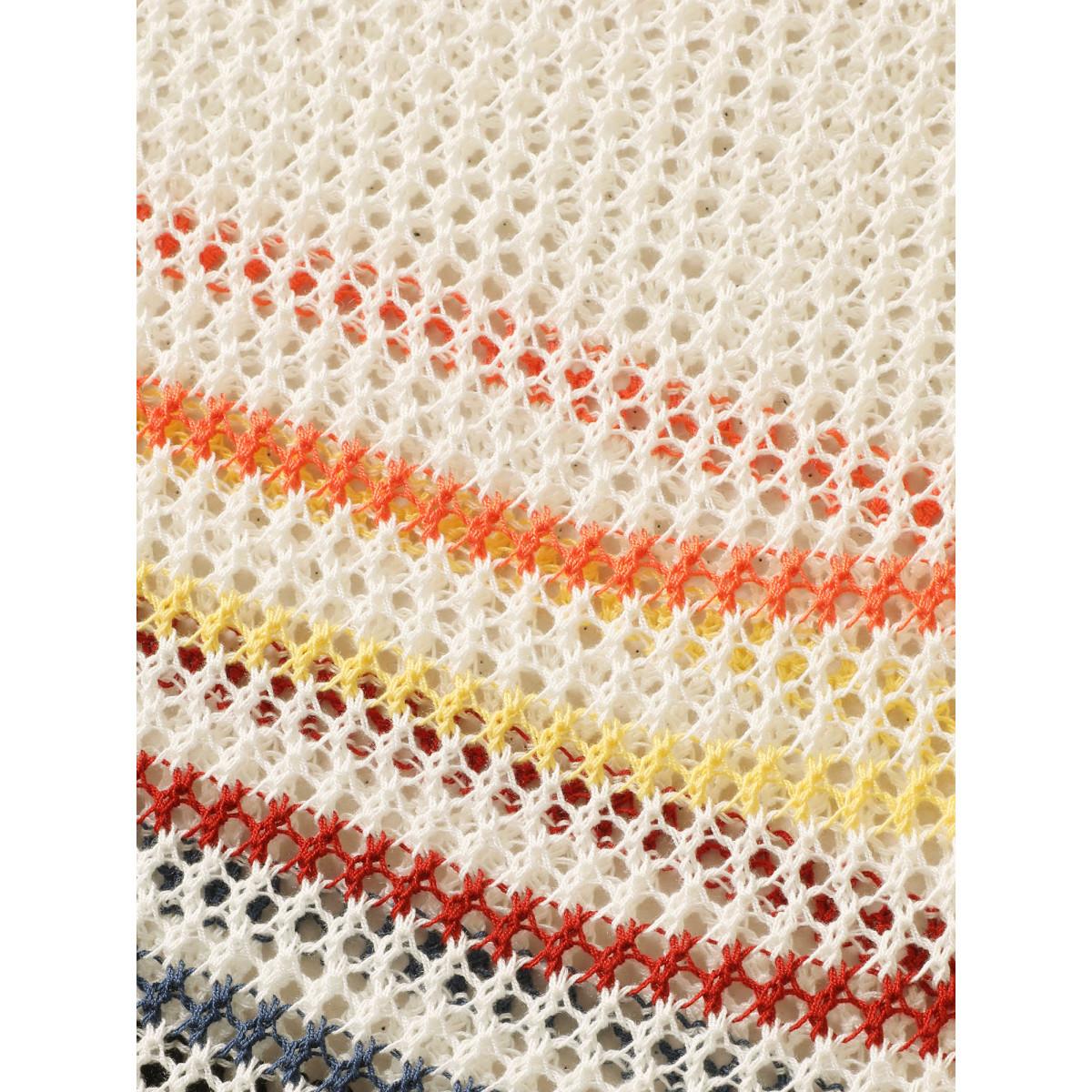 Plus Size Colored Striped Cut Out Tie Knot Coat Women Originalwhite Casual Tie knot Loose Ladies Everyday Winter Coats BloomChic 28/5X Product Image