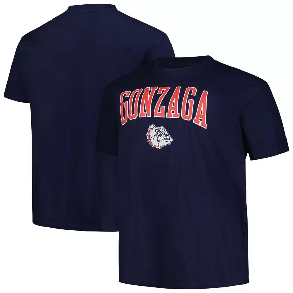 Men's Champion Navy Gonzaga Bulldogs Big & Tall Arch Over Logo T-Shirt, Size: 2XB, Zag Blue Product Image