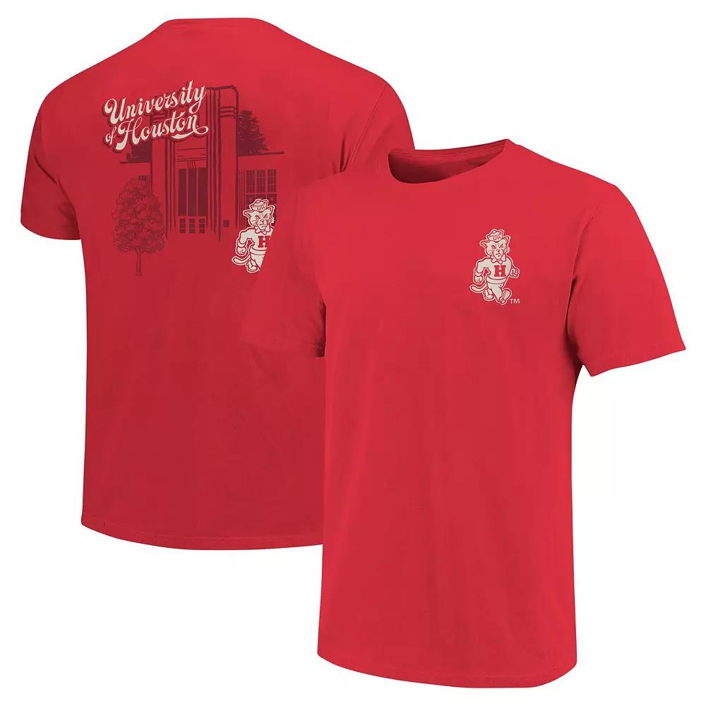 Men's Red Houston Cougars Mascot Scenery Premium T-Shirt,  Product Image