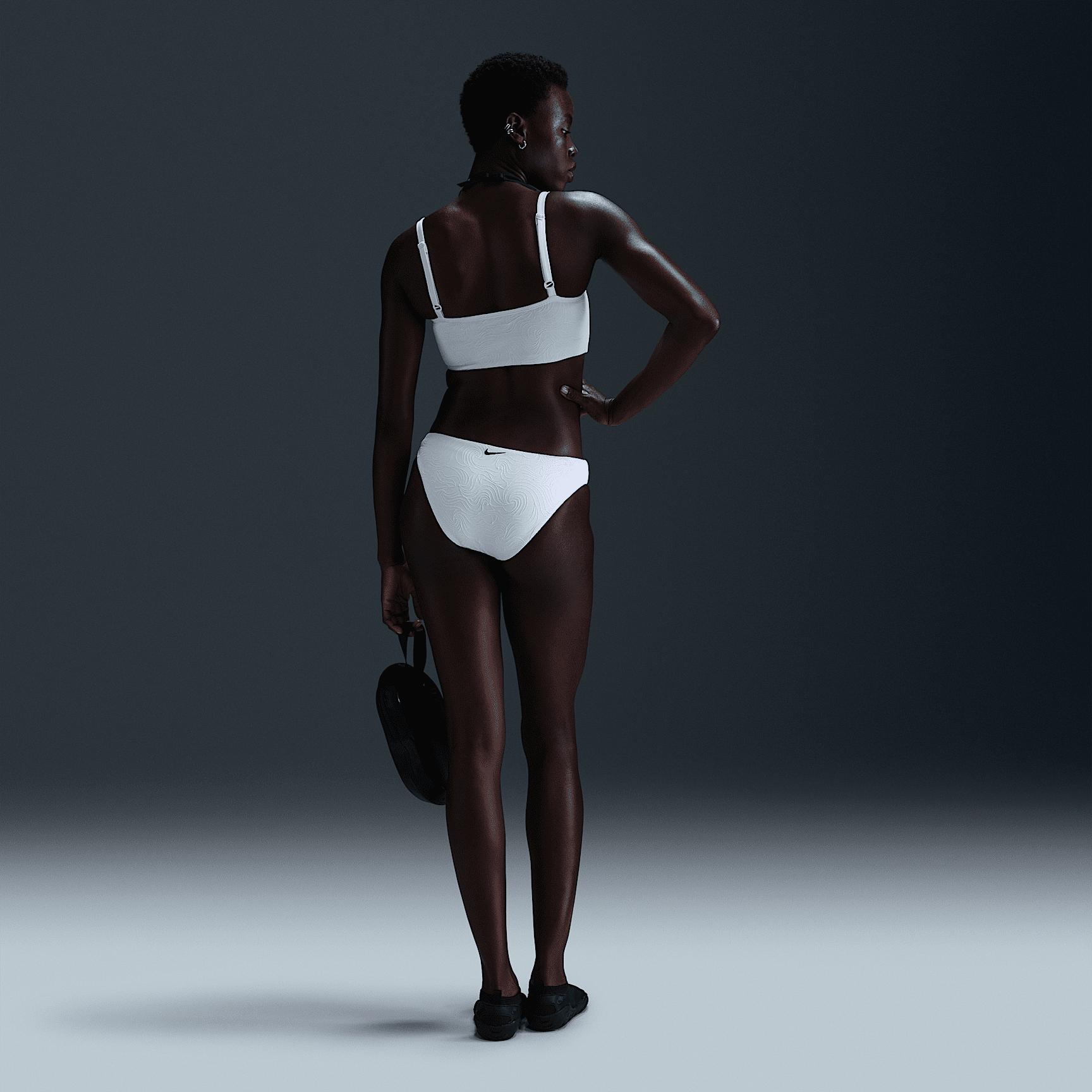 Nike Womens Swim Water Texture V-Neck Midkini | NESSF262-100 Product Image