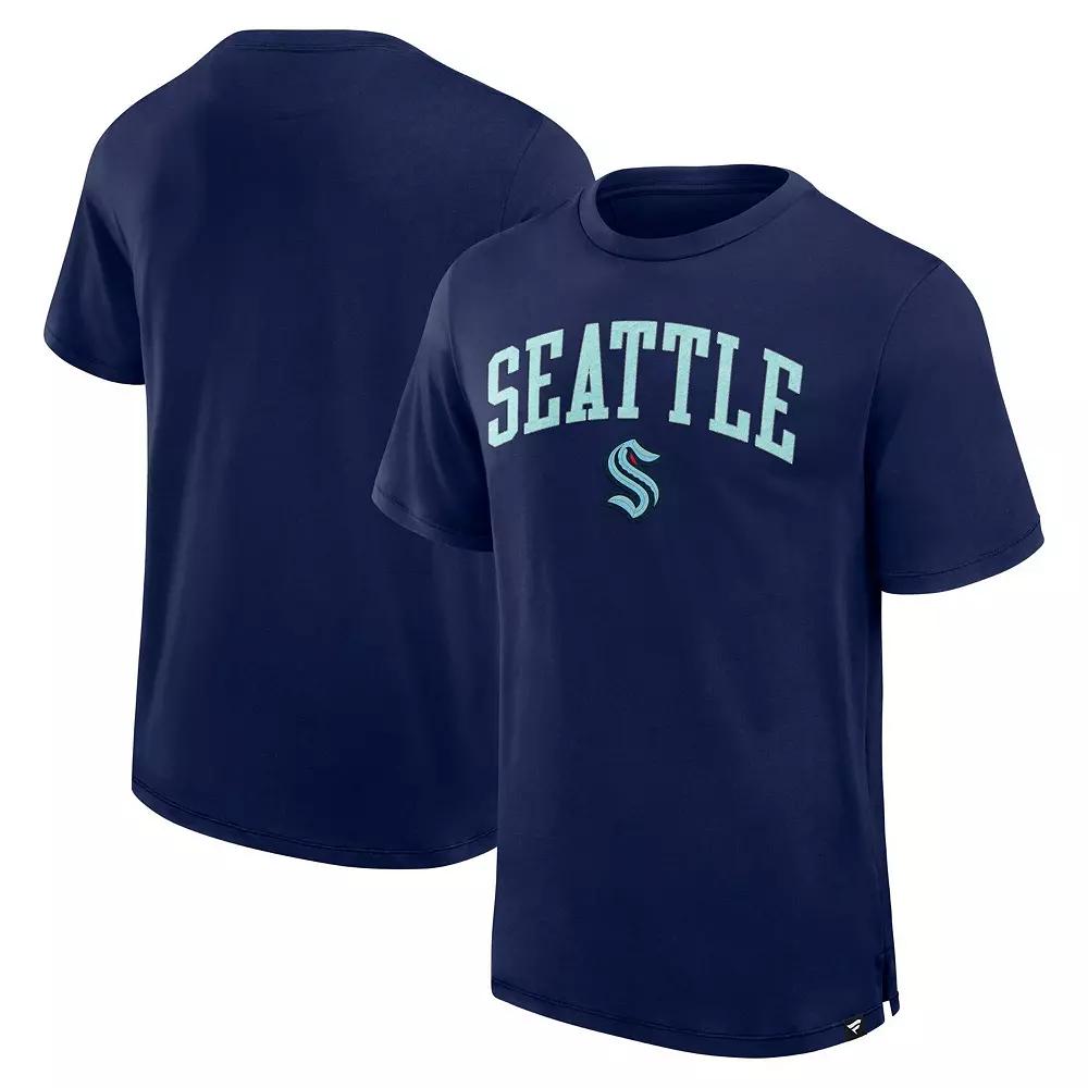 Men's Fanatics Navy Seattle Kraken Elevated Pima T-Shirt,  Product Image