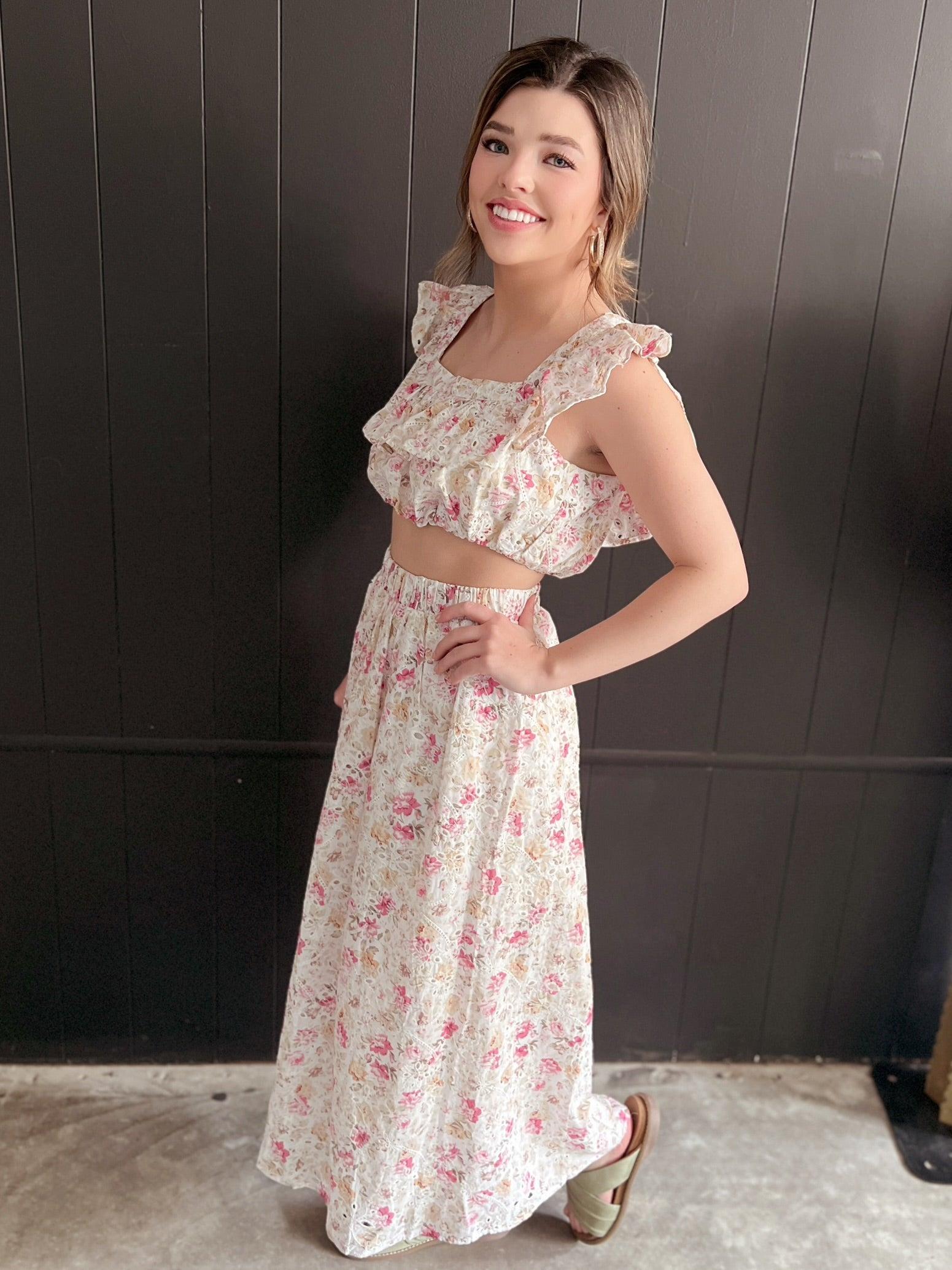 Poshly Elegant Floral Cut Out Top Product Image