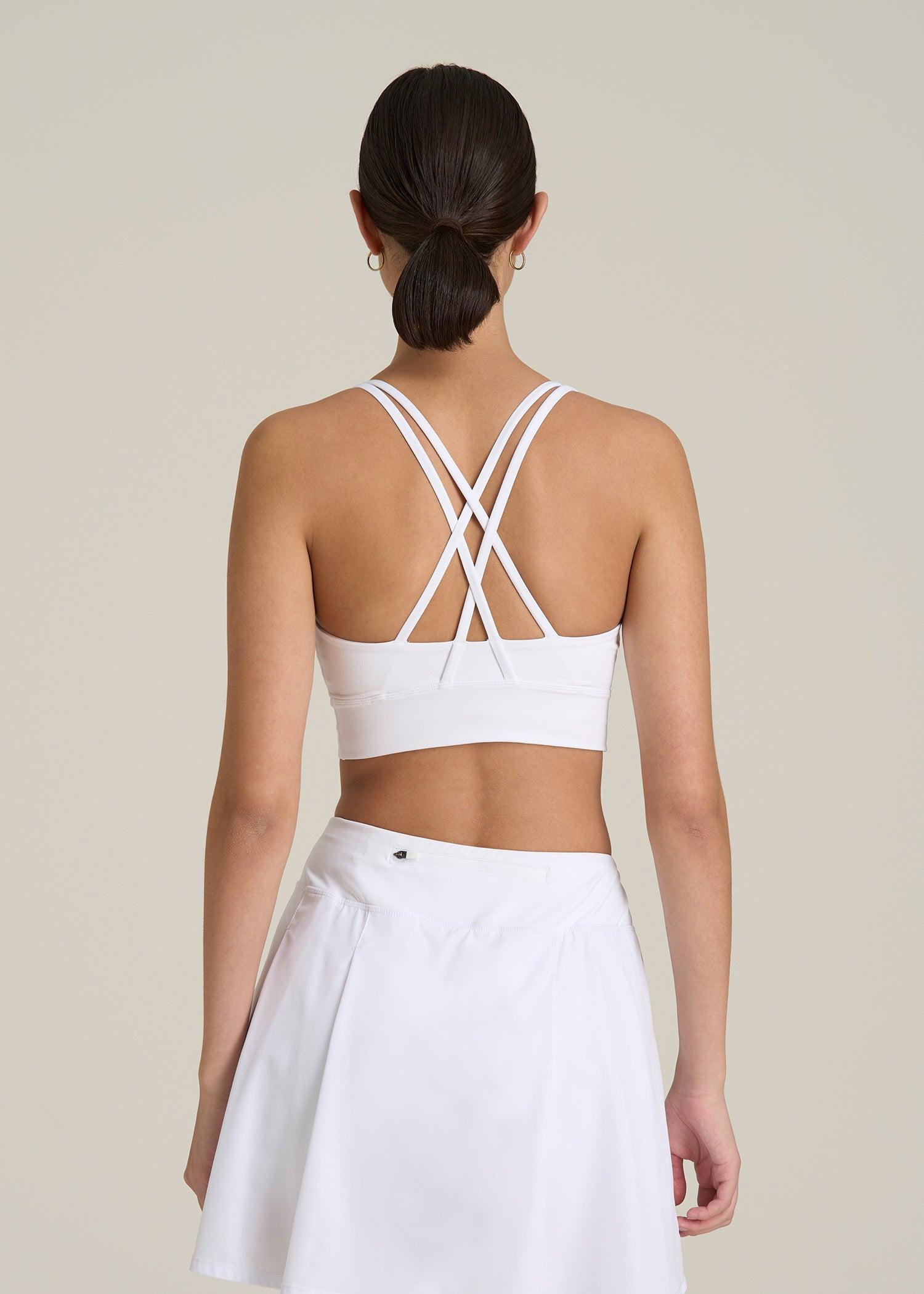 Women's Balance Crisscross Sports Bra for Tall Women in Bright White Female Product Image