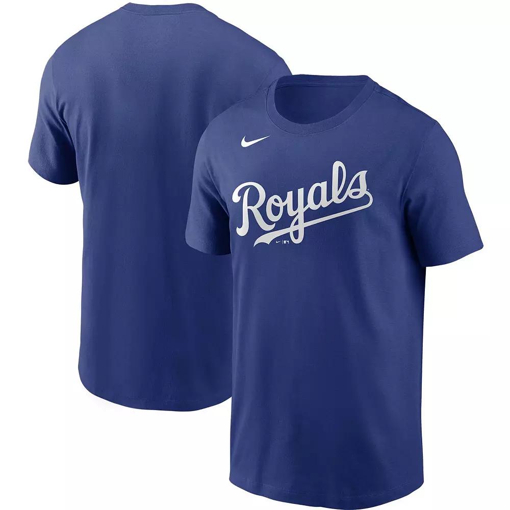 Men's Nike Royal Kansas City Royals Team Wordmark T-Shirt, Size: Small, Blue Product Image