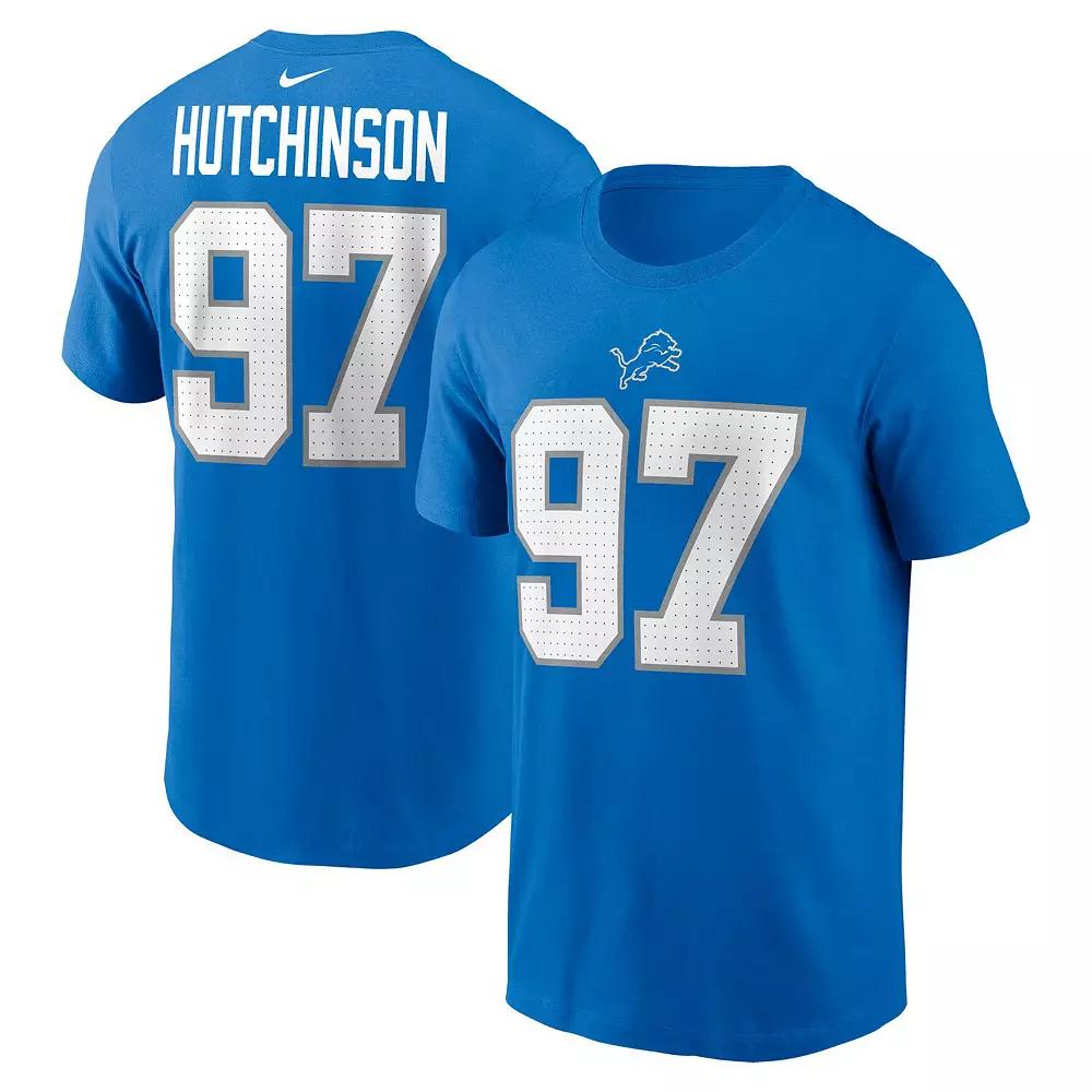Youth Nike Aidan Hutchinson Blue Detroit Lions Player Name & Number T-Shirt, Boy's,  Product Image
