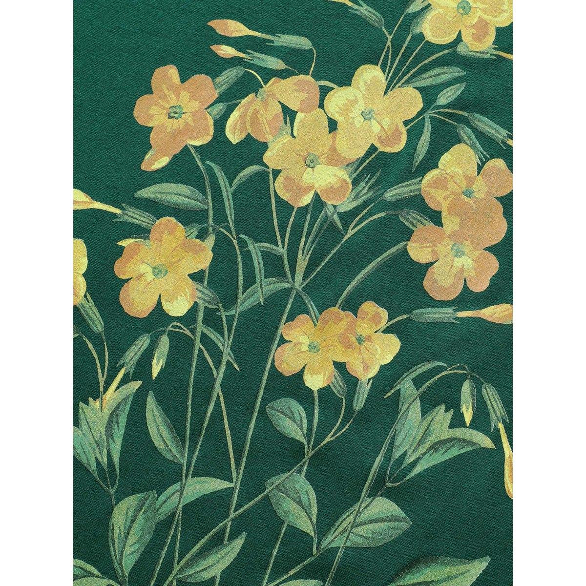 Plus Size Floral Print Cuffed Sleeve Crew Neck T-shirt DarkGreen Women Elegant Non Natural Flowers Everyday T-shirts BloomChic 12/L Product Image