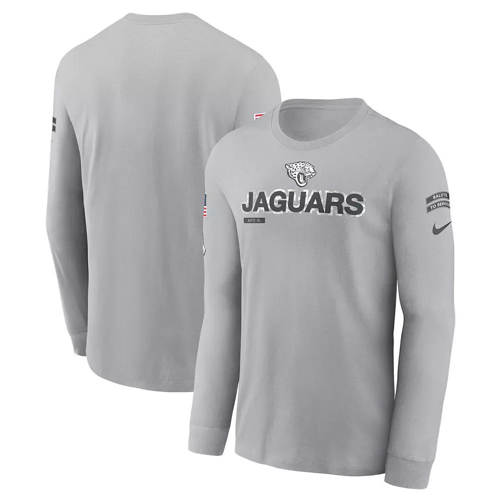 Men's Nike Gray Jacksonville Jaguars 2024 Salute To Service Long Sleeve T-Shirt, Size: 3XL, Grey Product Image