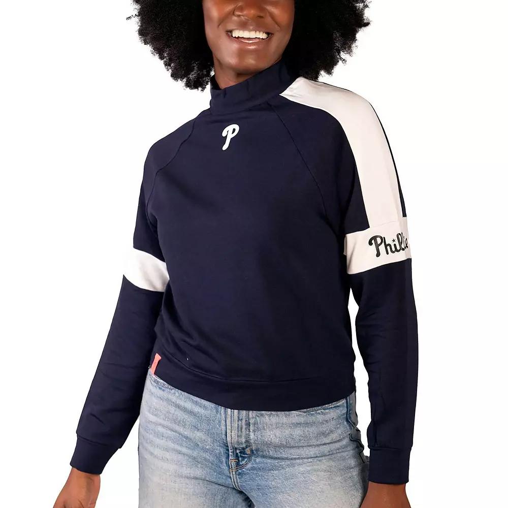 Women's Lusso Navy Philadelphia Phillies Monica Pullover Sweatshirt,  Product Image