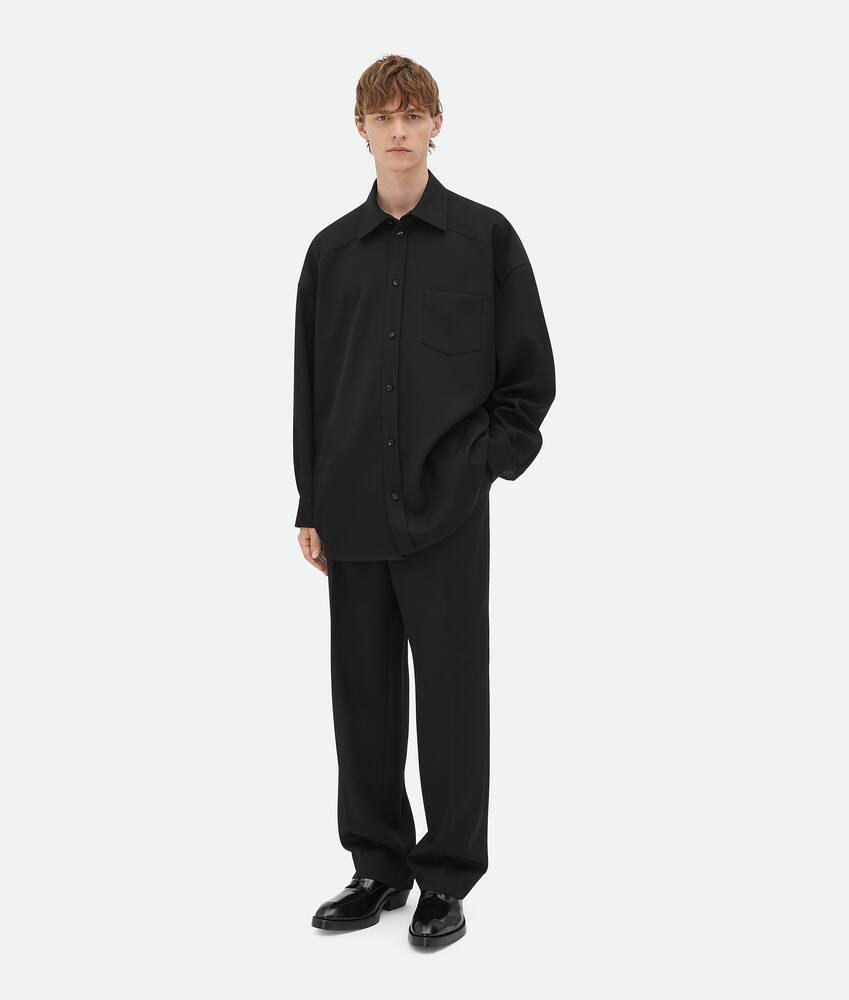Men's Wool Twill Shirt in Black Product Image