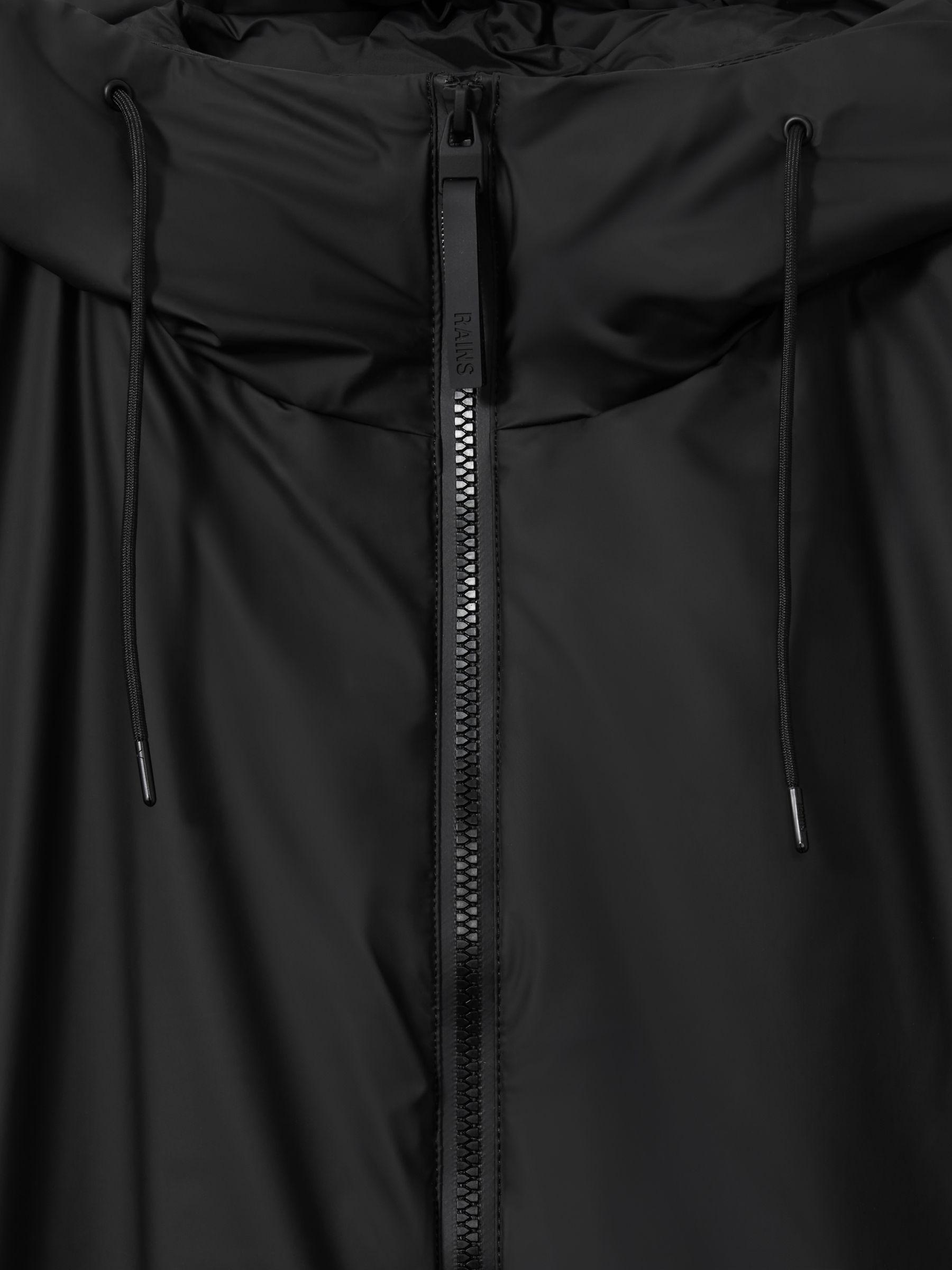 Rains Long Hooded Insulated Jacket in Black Product Image