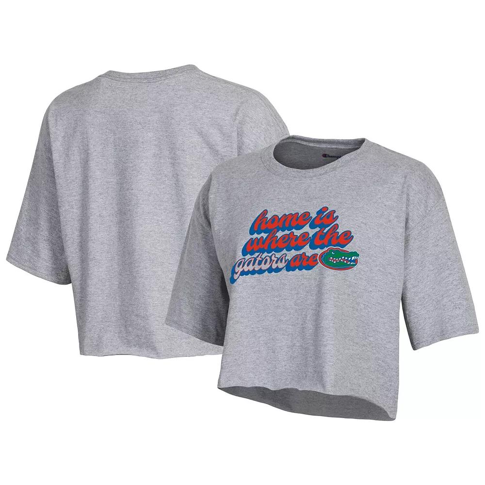 Women's Champion Gray Florida Gators Boyfriend Cropped T-Shirt, Size: XL, Grey Product Image