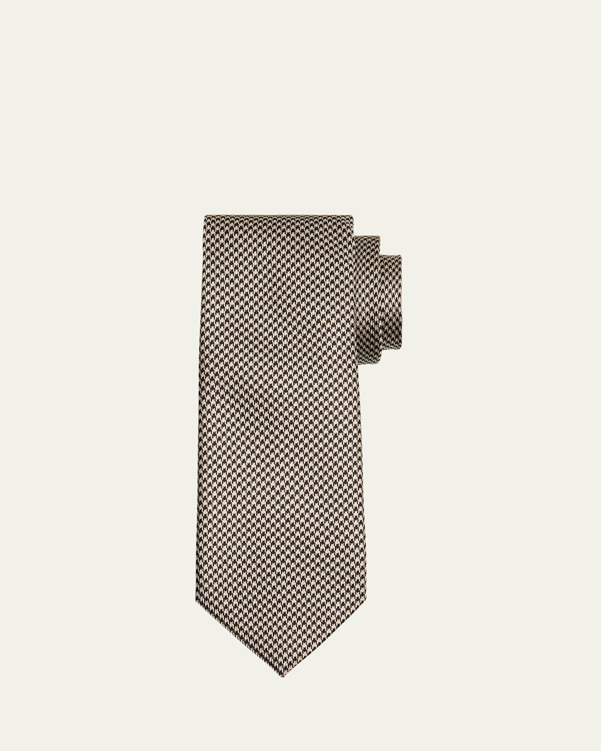 Mens Houndstooth Mulberry Silk Tie Product Image