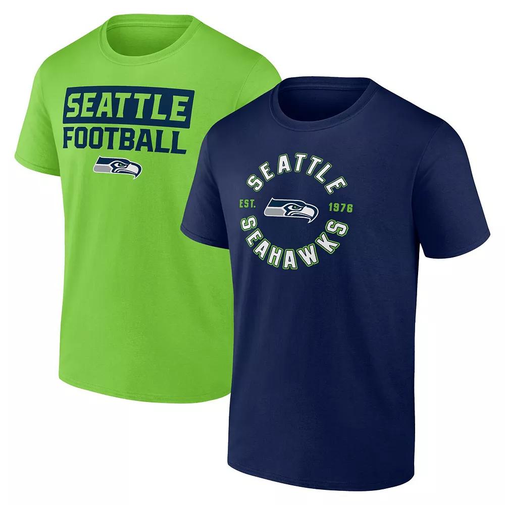 Men's Fanatics Seattle Seahawks Serve T-Shirt Combo Pack, Size: 2XL, Blue Product Image