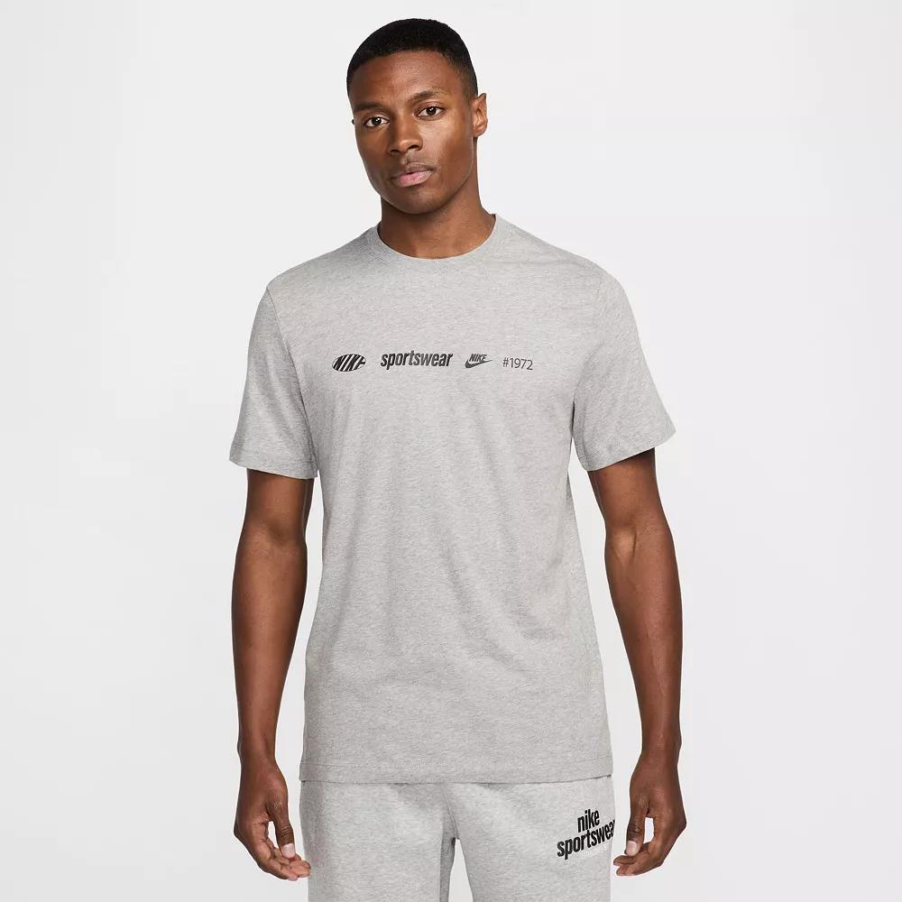 Men's Nike Small Logos Sportswear Tee, Size: XL, Dark Grey Grey Product Image