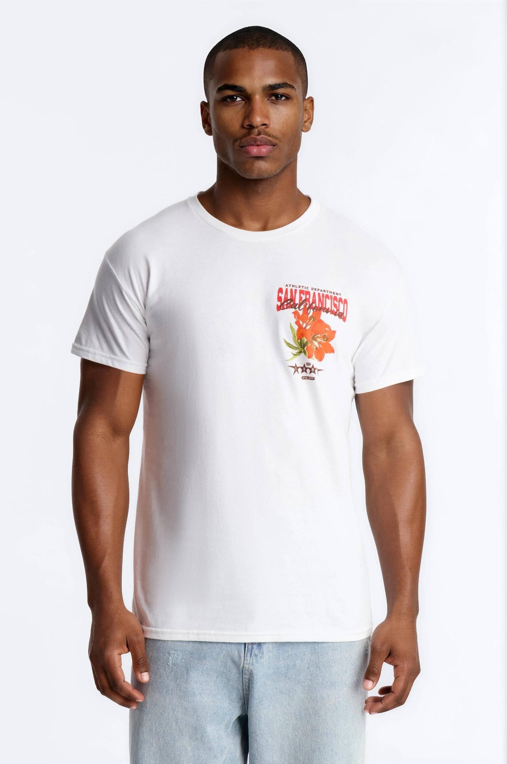 San Francisco Flower Graphic Short Sleeve Tee - White Male Product Image