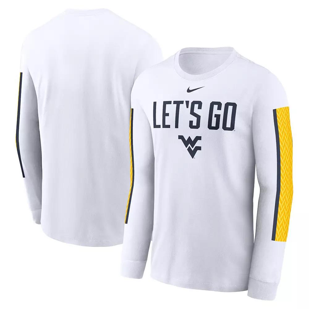 Men's Nike White West Virginia Mountaineers Local Spirit Slogan Long Sleeve T-Shirt, Size: 2XL Product Image