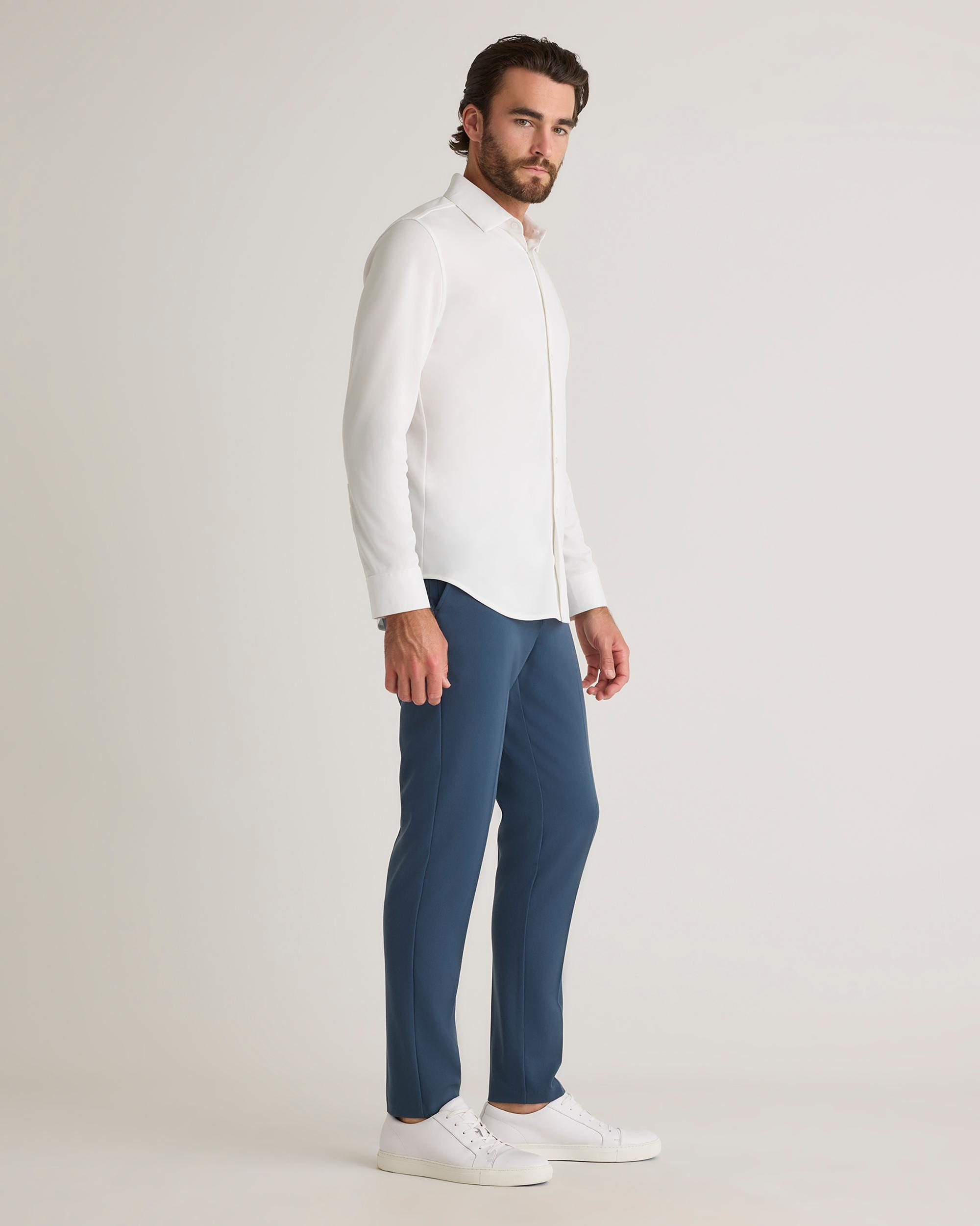 Quince | Men's Commuter Stretch Pique Long Sleeve Button Down 100% Polyester Product Image