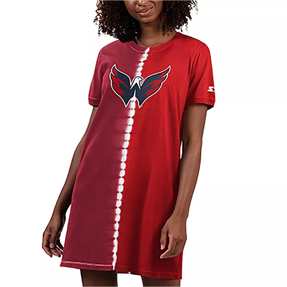 Women's Starter Red Washington Capitals Ace Tie-Dye Sneaker Dress,  Product Image