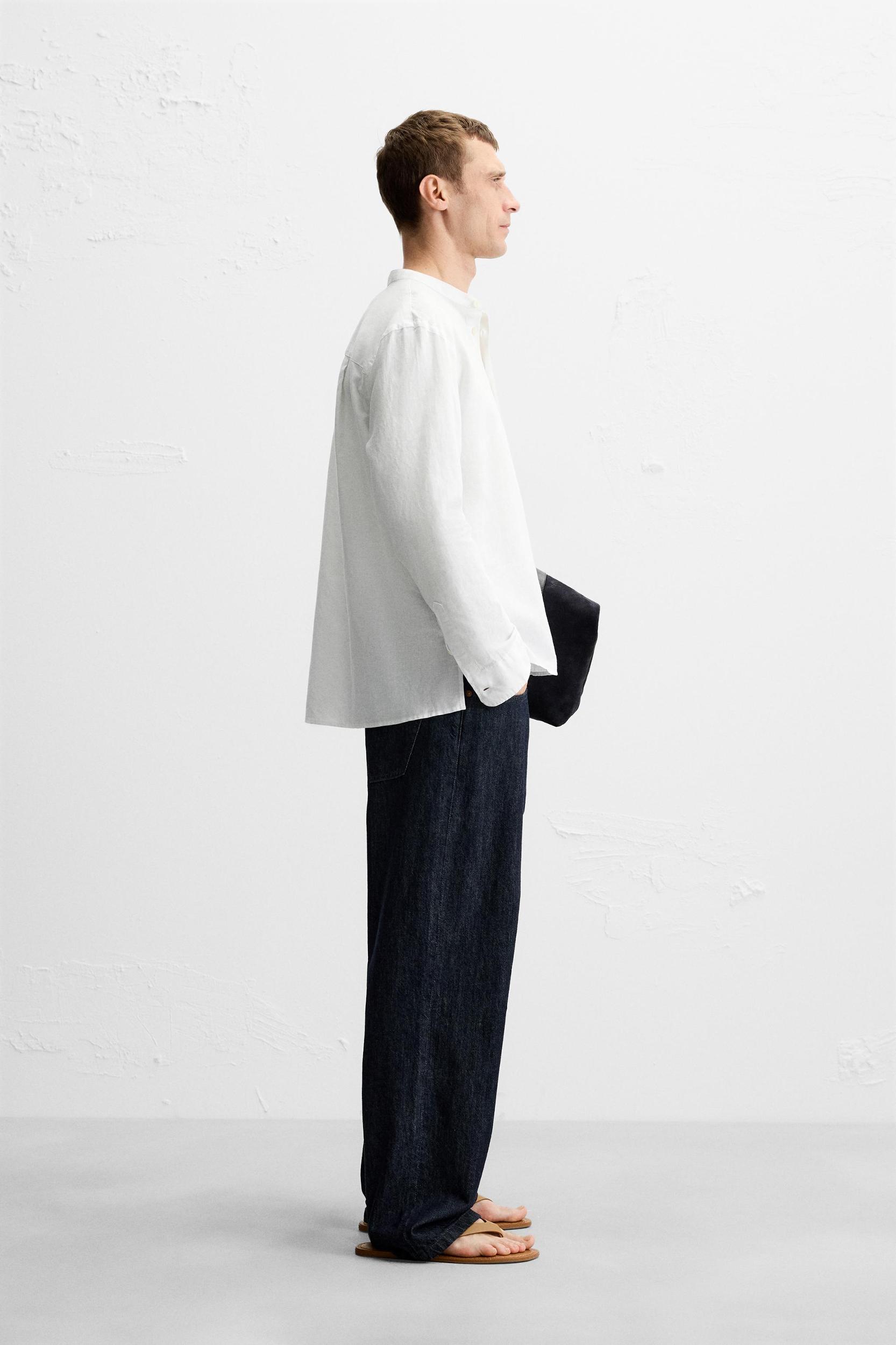 LINEN-COTTON POLO SHIRT Product Image