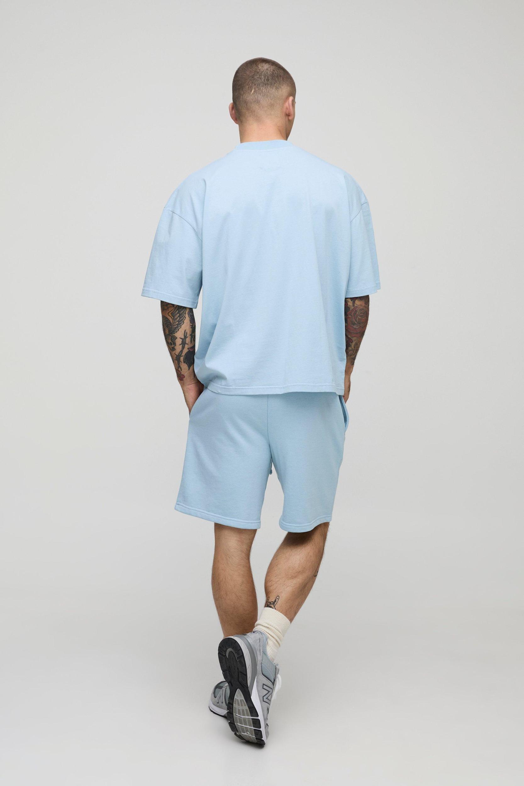 Oversized Short Length T-shirt And Short Set | boohooMAN USA Product Image