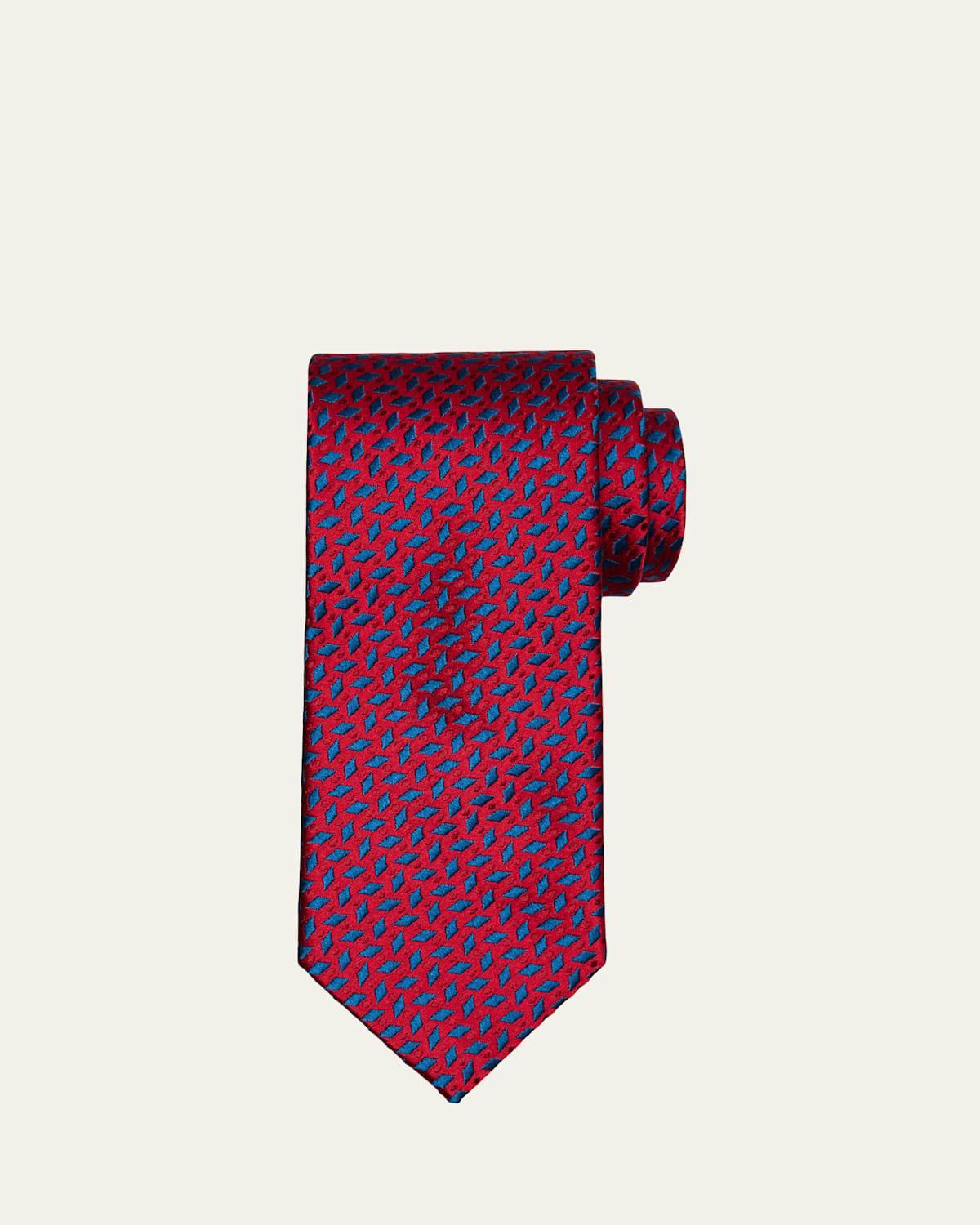 Mens Diamond Woven Silk Tie Product Image