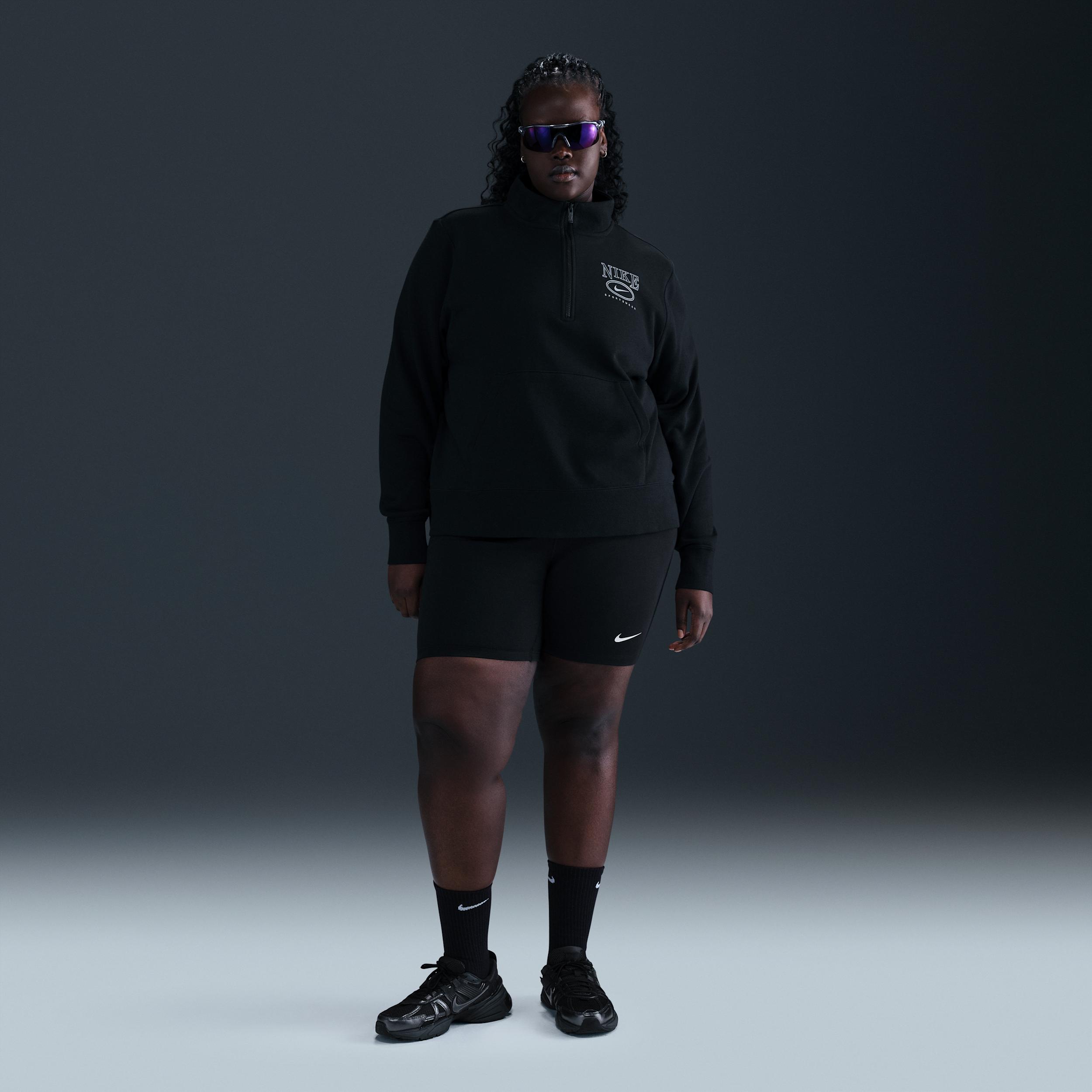 Nike Sportswear Club Fleece Women's Mock-Neck 1/2-Zip Graphic Top (Plus Size) Product Image