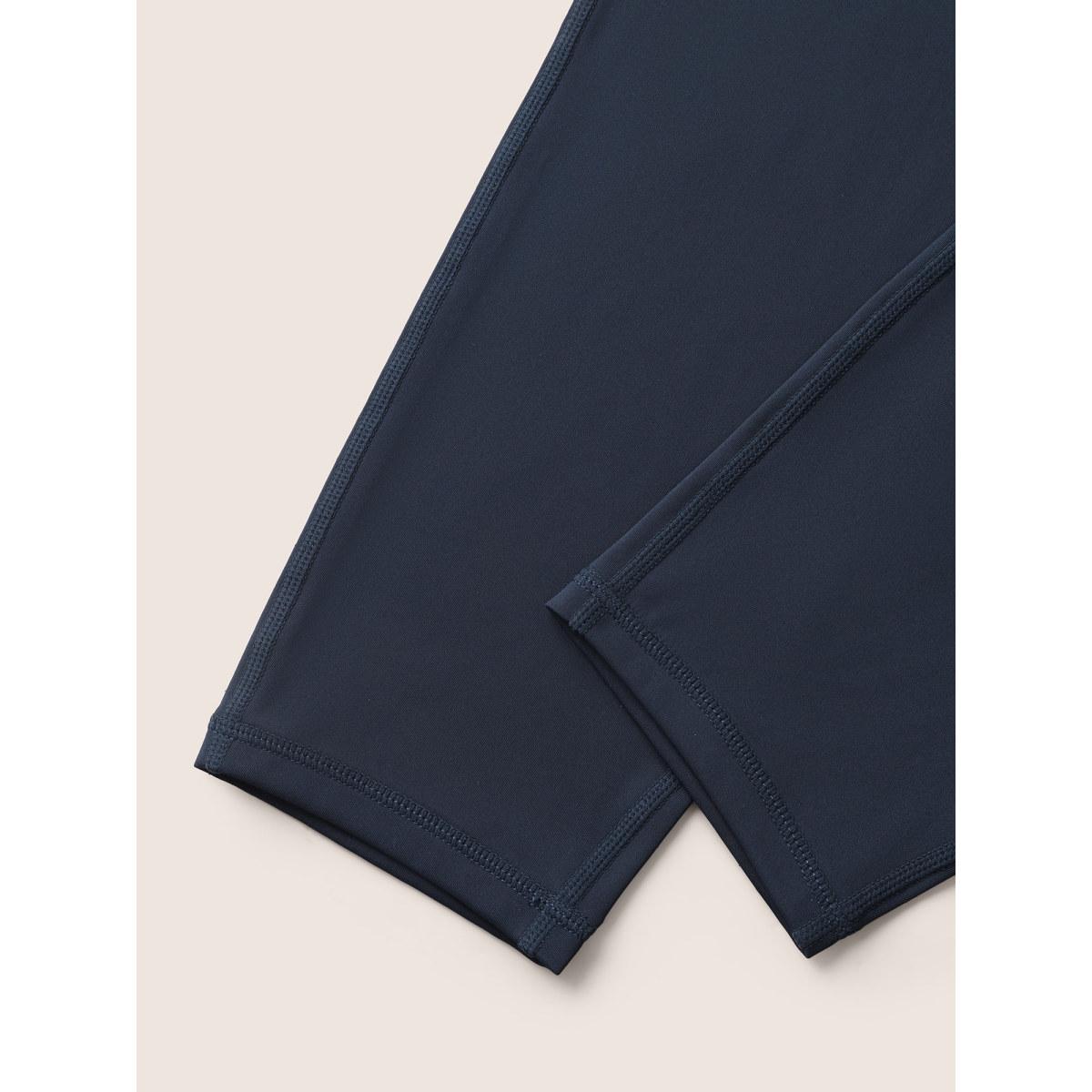 Plus Size Mid Rise Patch Pocket Zipper Skinny Leggings Women Indigo Casual High stretch Skinny Mid Rise Everyday Leggings BloomChic 22-24/3X Product Image