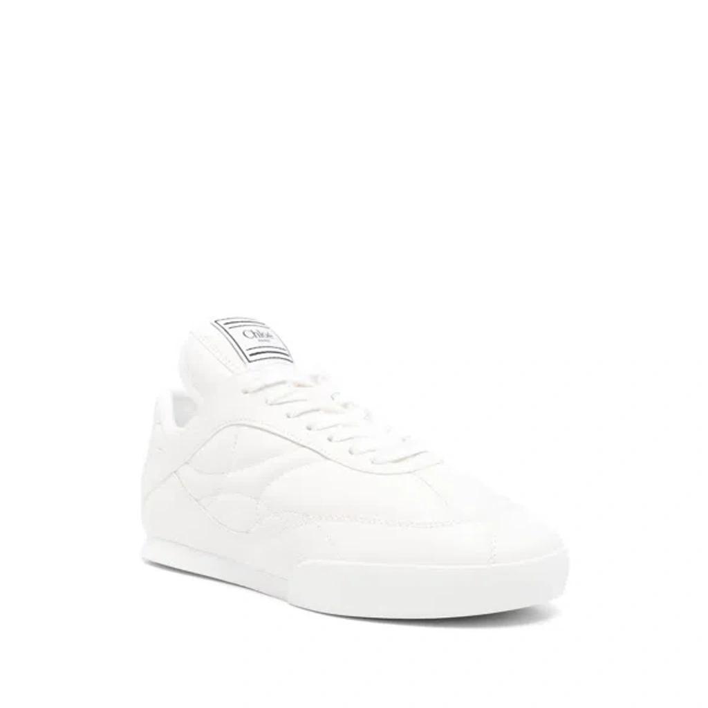 CHLOÉ Womens Chloe Kick Brand-patch Leather Low-top Trainers In White Product Image