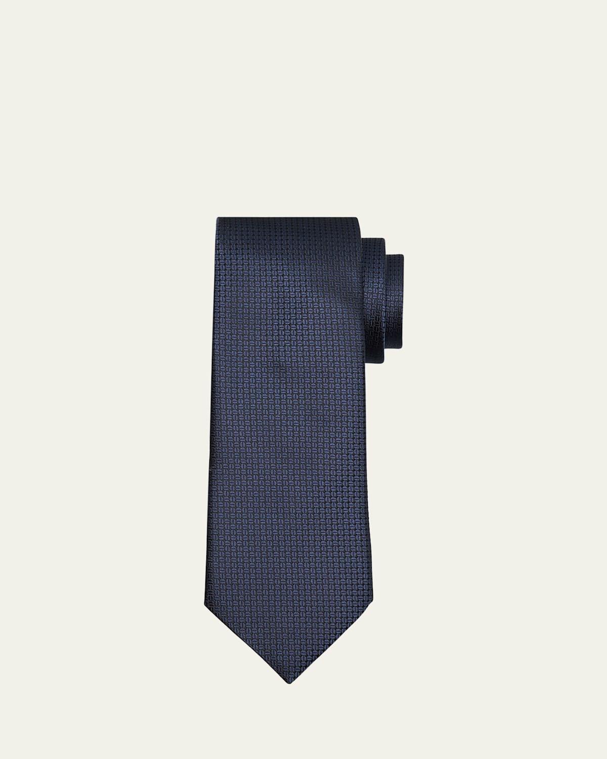 Mens Tonal Geometric Jacquard Tie Product Image