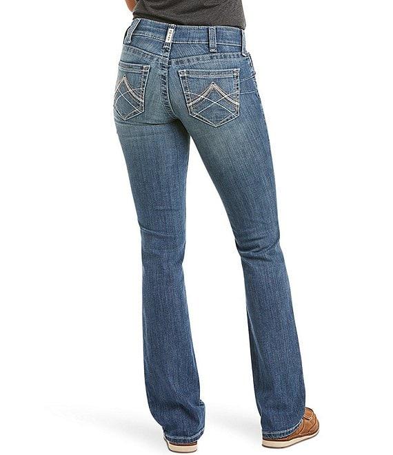 Ariat Stretch Denim Mid Rise Straight Leg Jeans Product Image