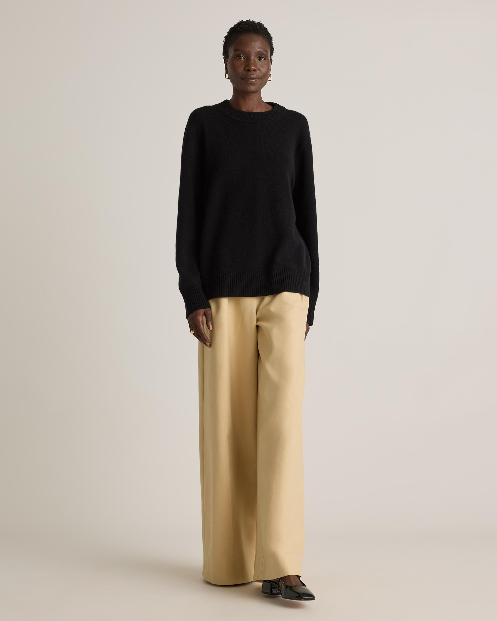 Quince | Women's Mongolian Cashmere Oversized Crewneck Sweater Product Image