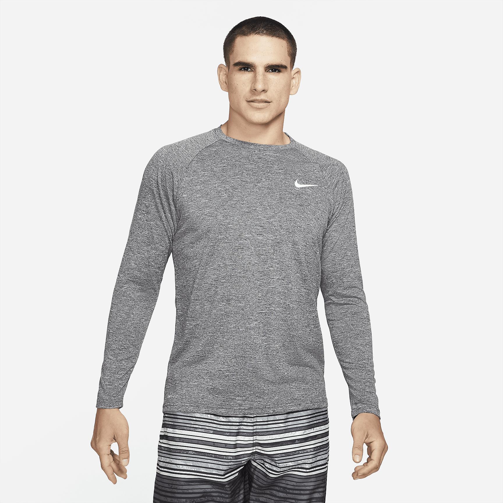 Nike Men's Heathered Long-Sleeve Hydroguard Swim Shirt Product Image