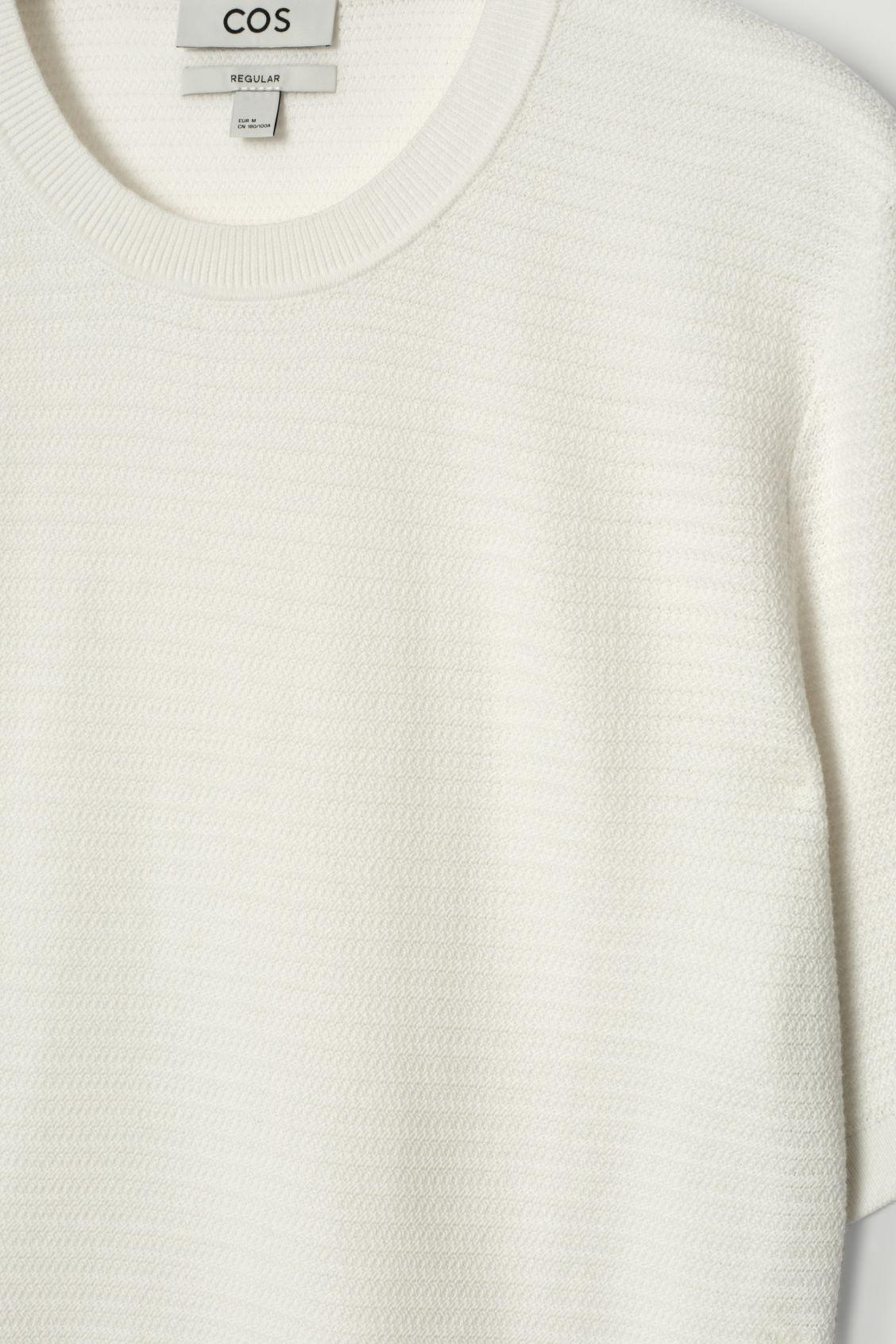 TEXTURED KNITTED COTTON T-SHIRT Product Image