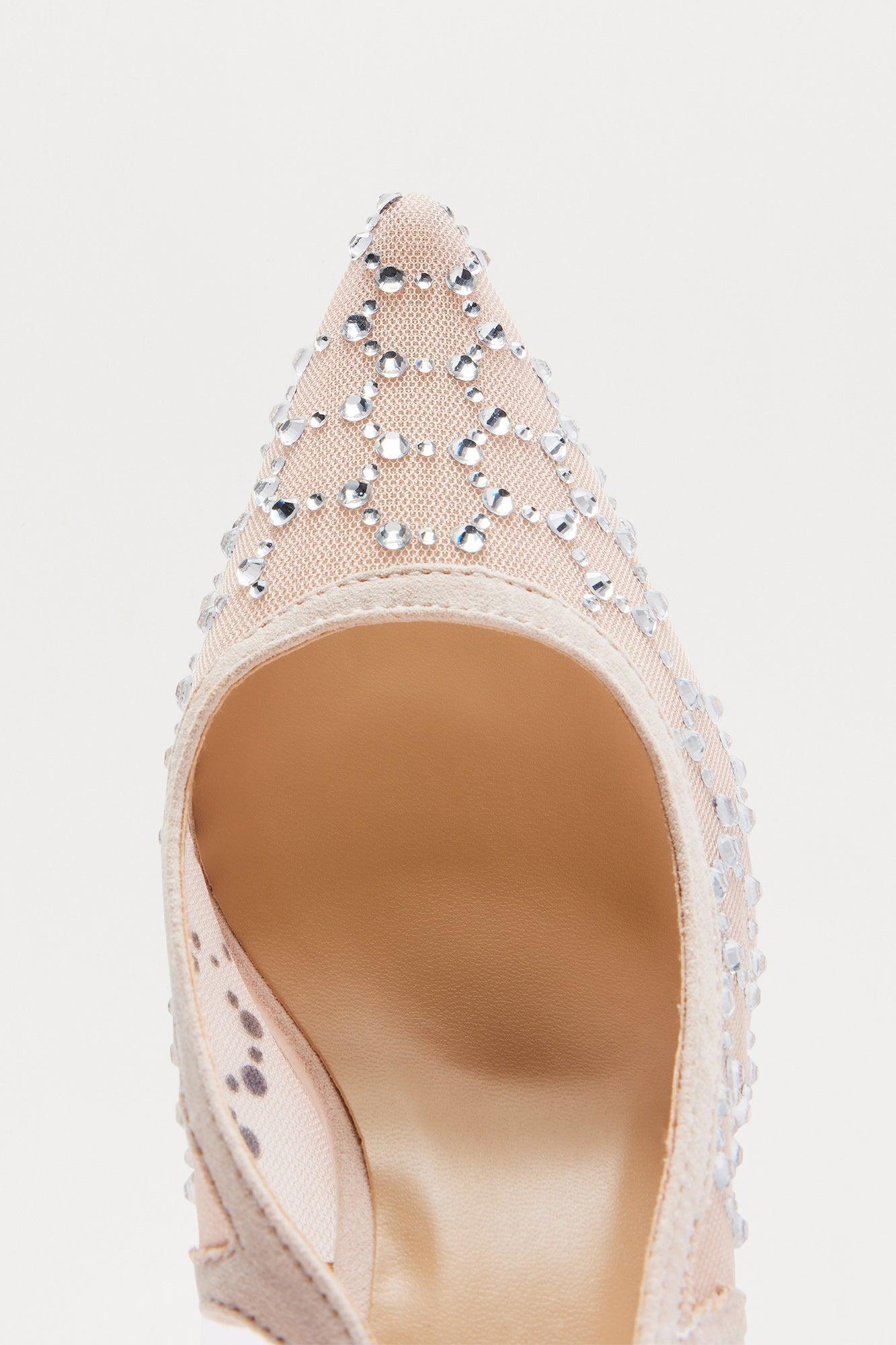 Mich Rhinestone Slingback Pumps - Nude Product Image