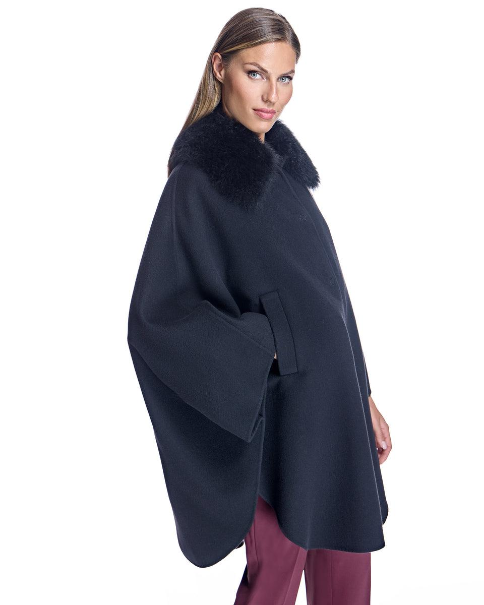 Loro Piana Cashmere Blend Cape with Cashmere Goat Collar Product Image