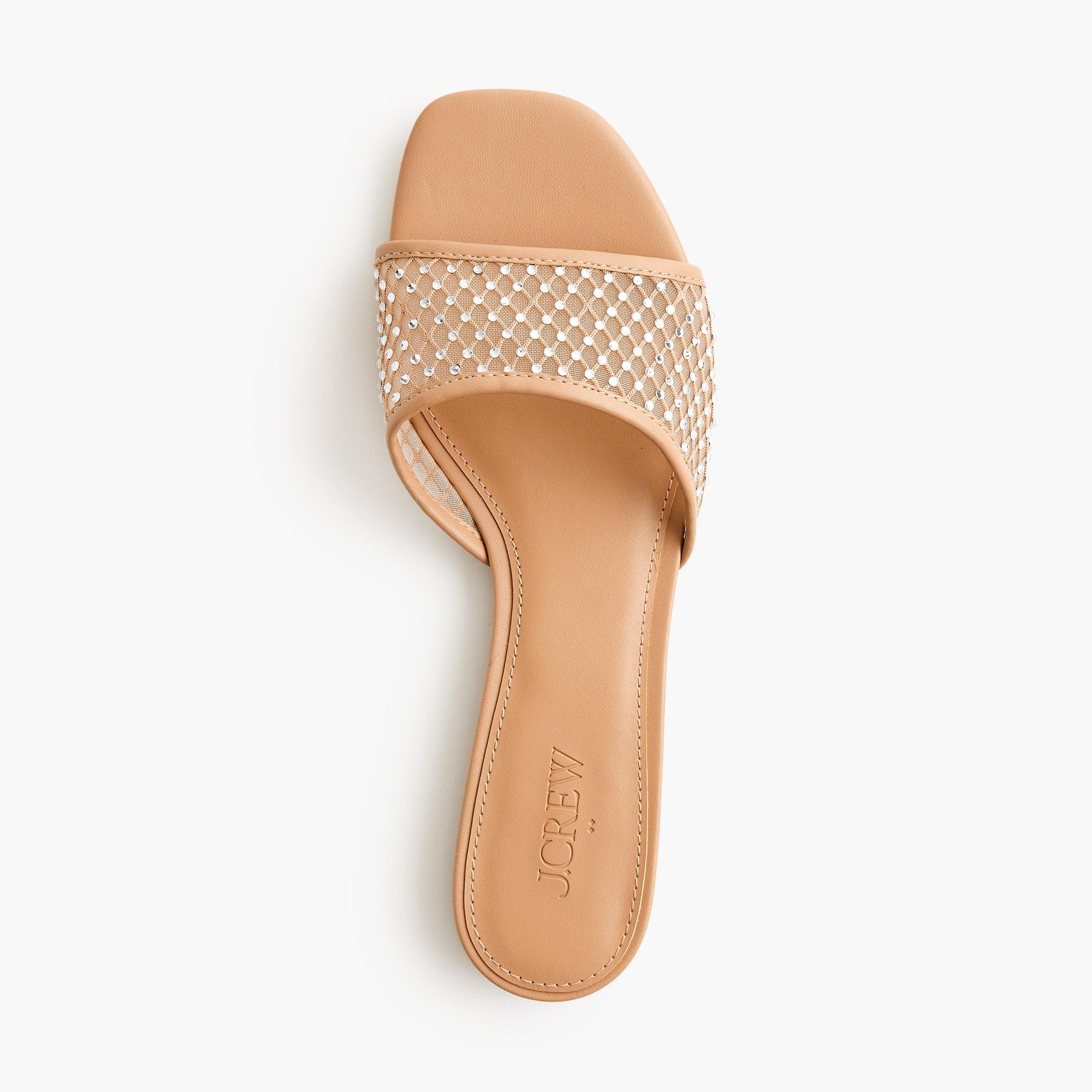Rhinestone mesh slide sandals Product Image